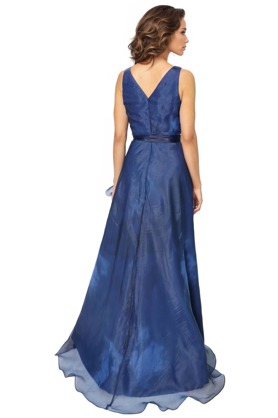 V-Neck Organza A-Line Gown Gown Rene Ruiz Collection