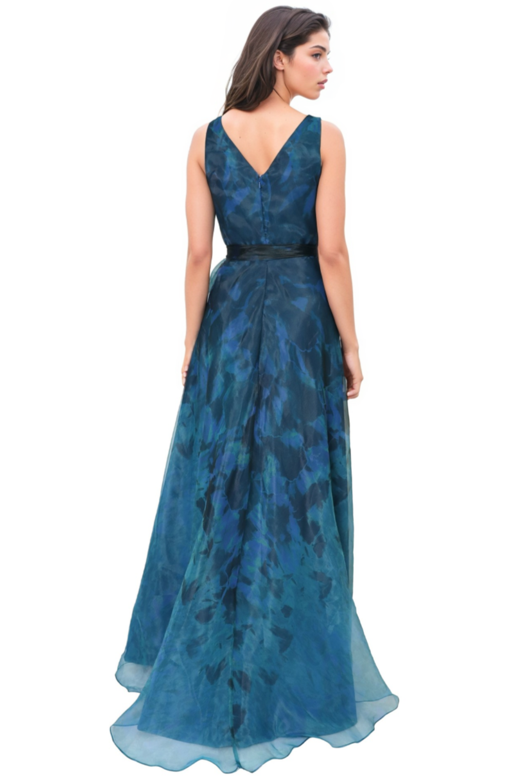 V-Neck Organza A-Line Gown Gown Rene Ruiz Collection