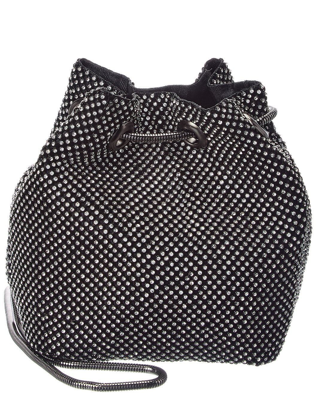 Allover Crystal Bucket Bag With Shoulder Strap Accessory Rene Ruiz Collection