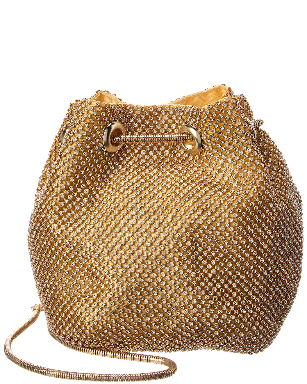 Allover Crystal Bucket Bag With Shoulder Strap Accessory Rene Ruiz Collection