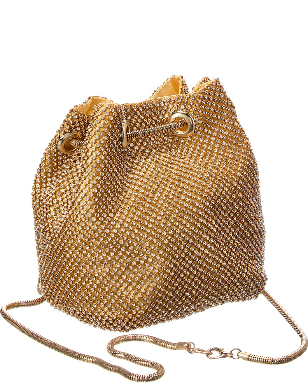 Allover Crystal Bucket Bag With Shoulder Strap Accessory Rene Ruiz Collection