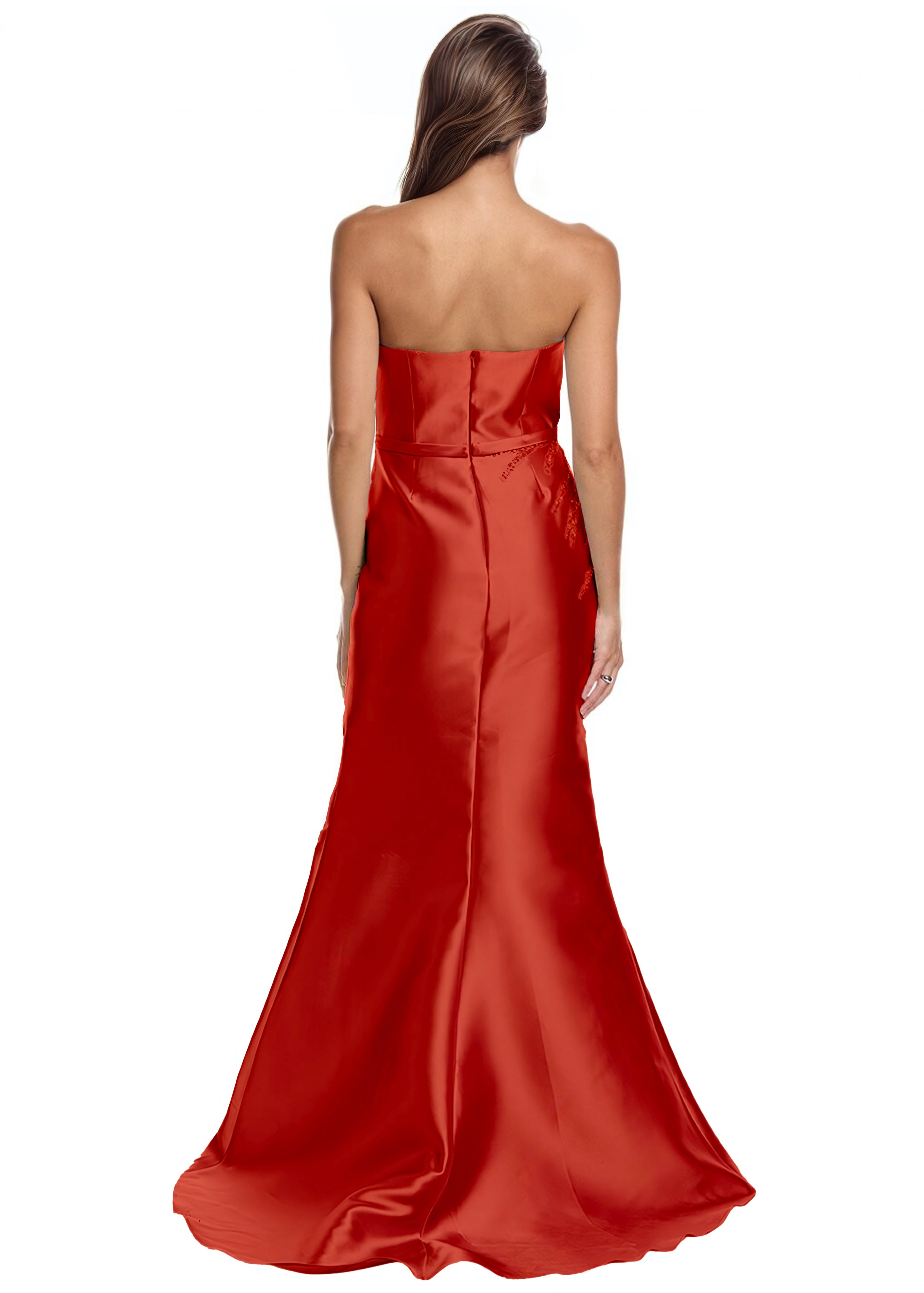 Strapless Metallic Bead Embellished Gown Gown Rene Ruiz Collection
