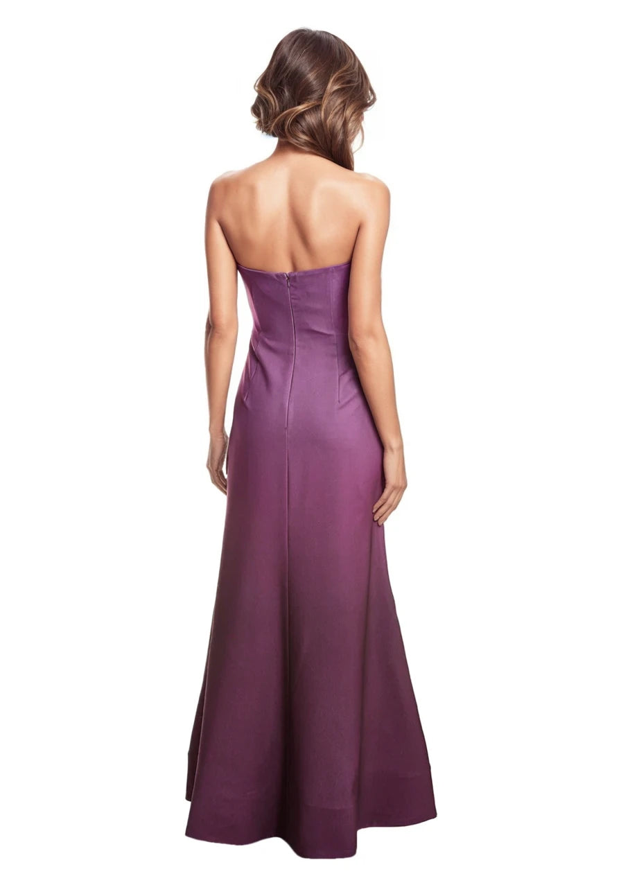 Strapless Fit and Flare with Bow Detail Gown Rene Ruiz Collection