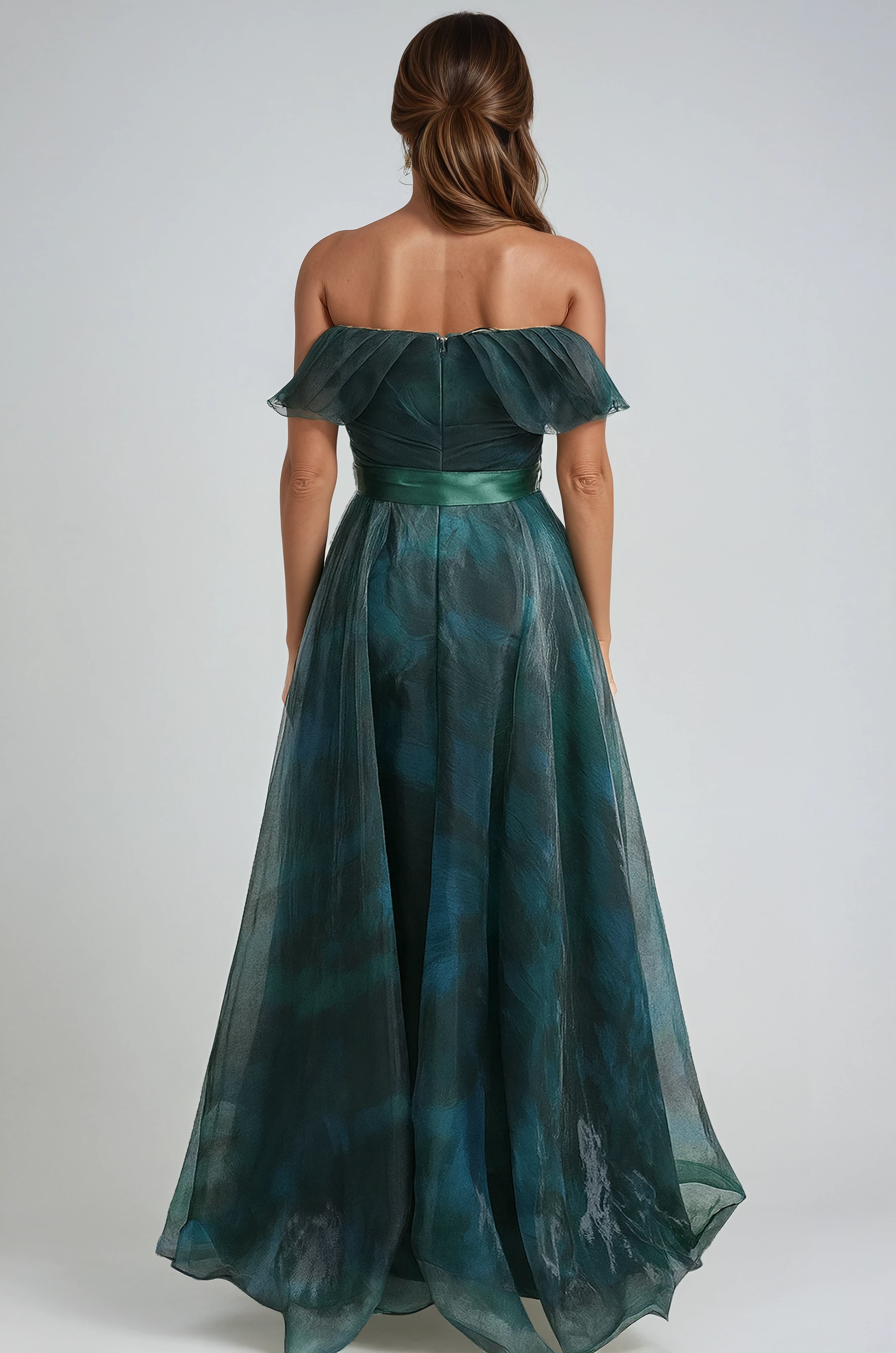 Off The Shoulder Organza Sweetheart A-Line Gown Gown Rene Ruiz Collection