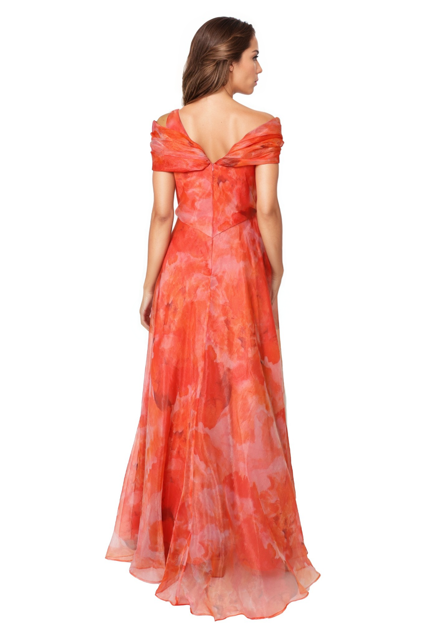 Twisted Off-The-Shoulder Organza Gown Gown Rene Ruiz Collection