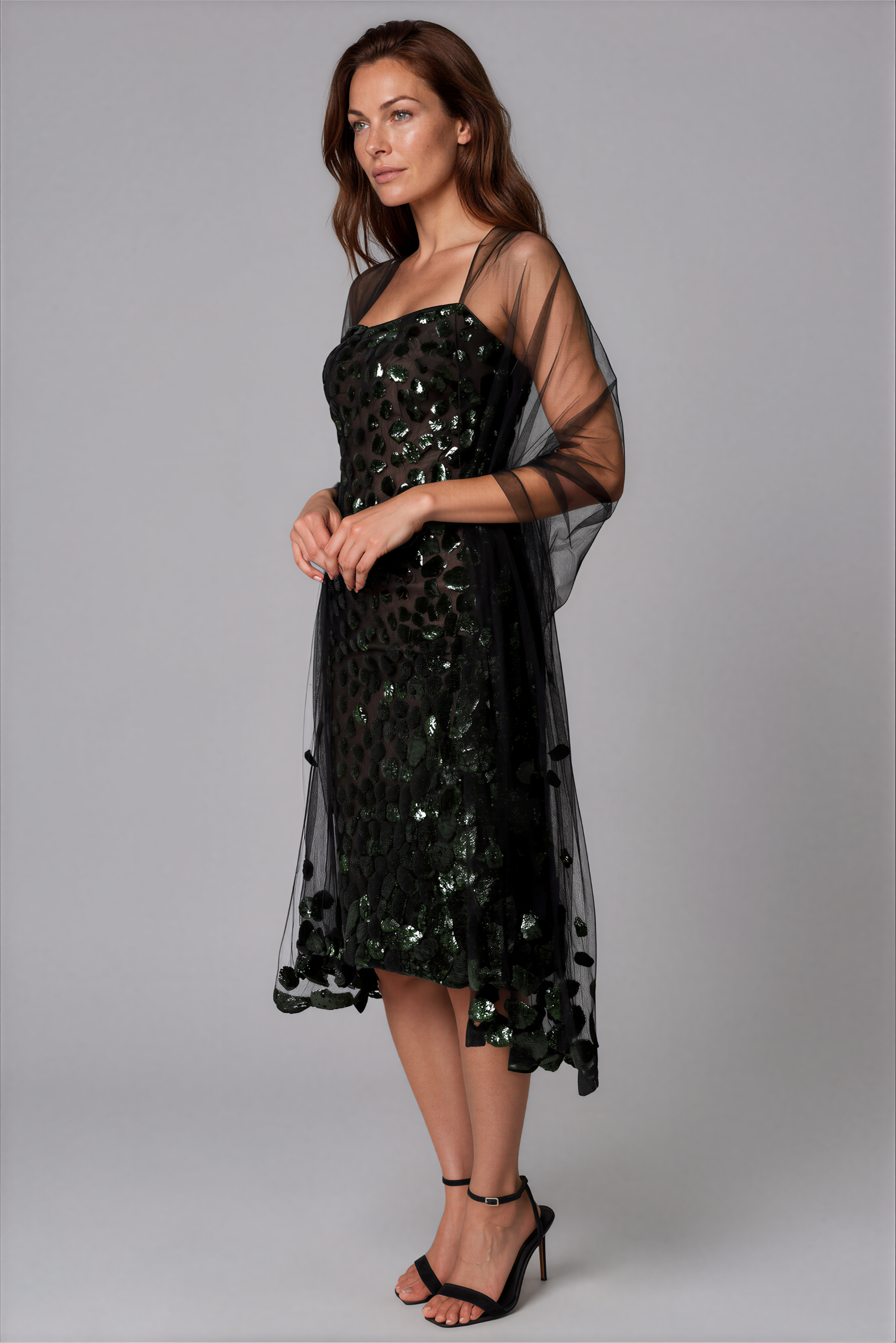 Embroidered Tulle Shawl Accessory Rene Ruiz Collection