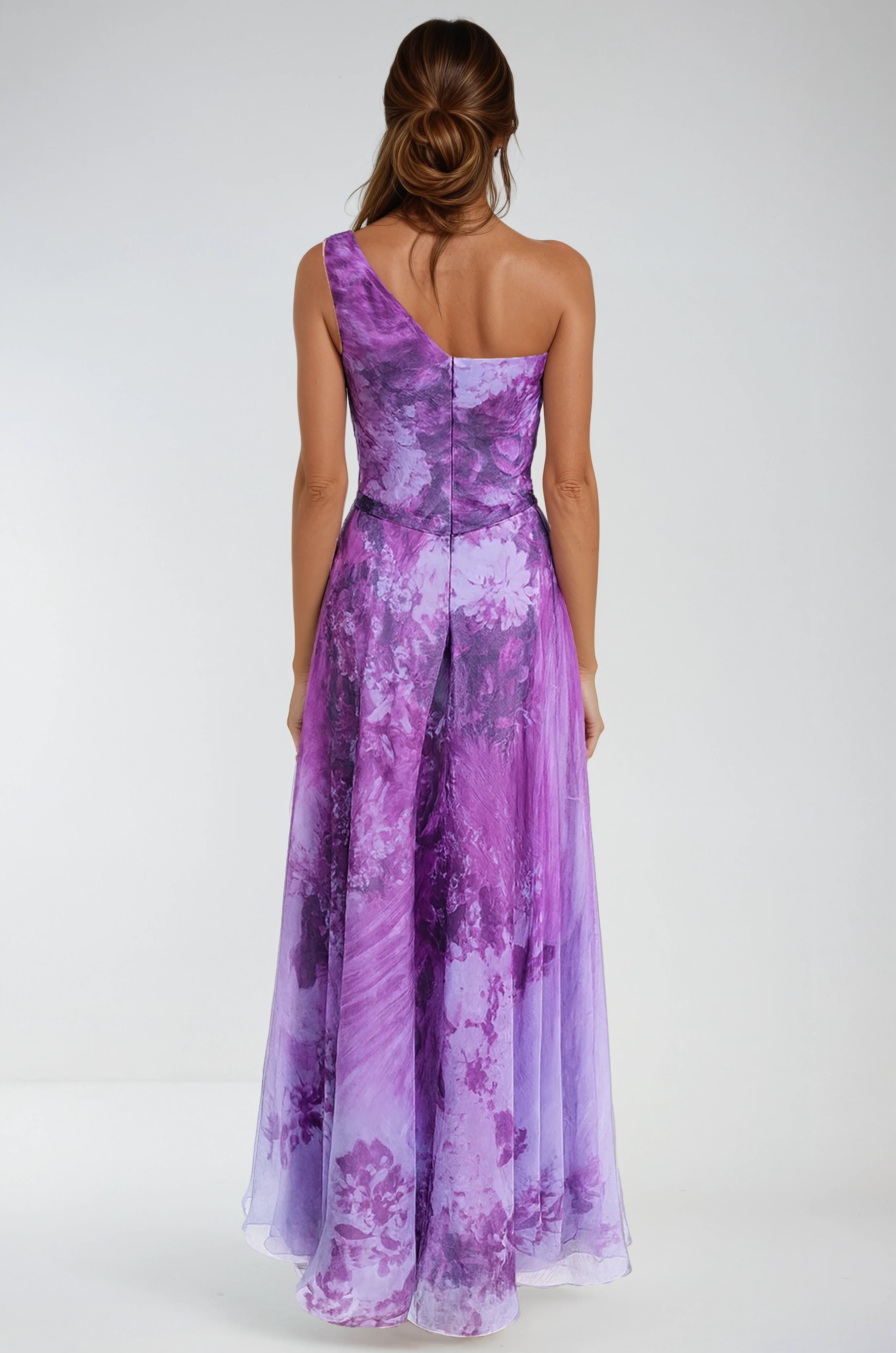 One Shoulder A-line Organza Gown Gown Rene Ruiz Collection