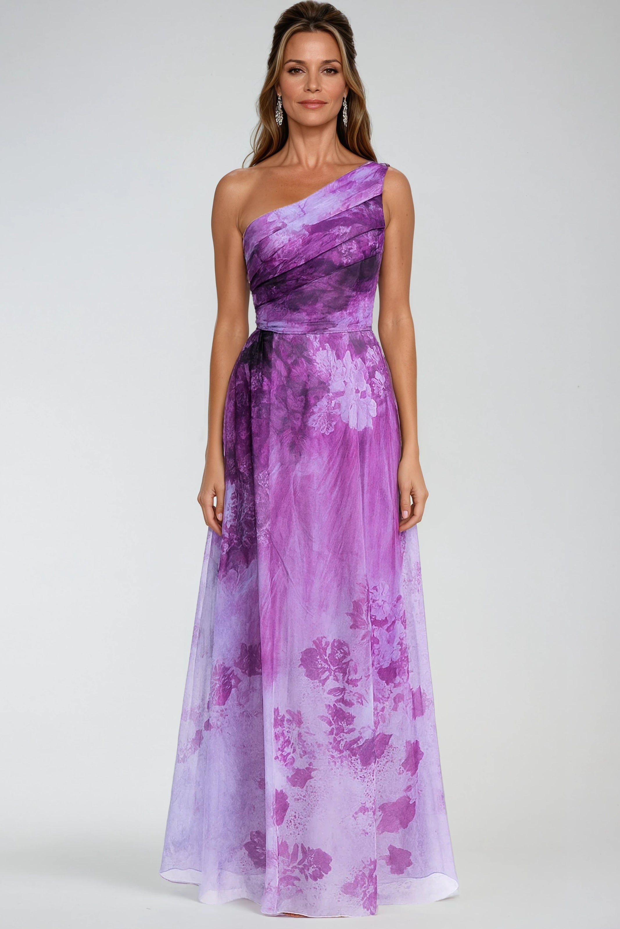 One Shoulder A-line Organza Gown Gown Rene Ruiz Collection