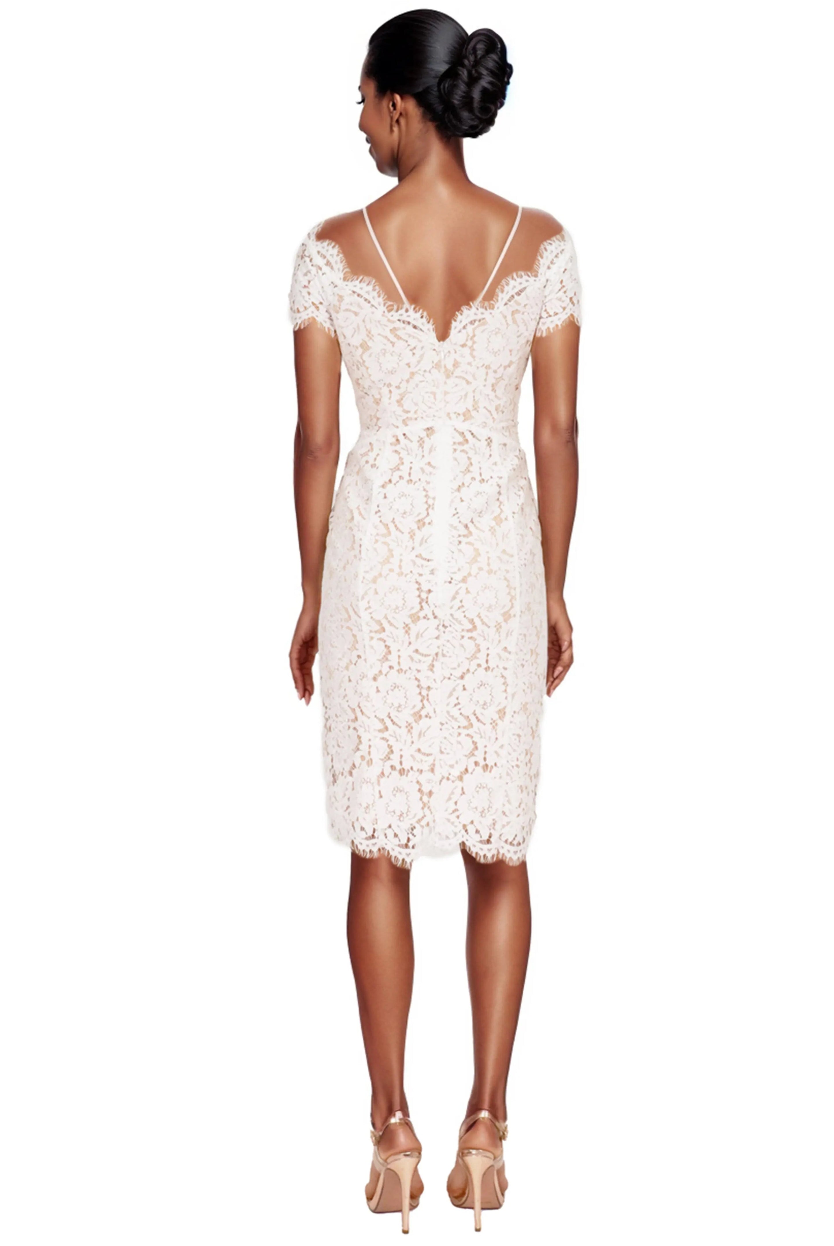 Illusion Neckline Lace Cocktail Cocktail Rene Ruiz Collection