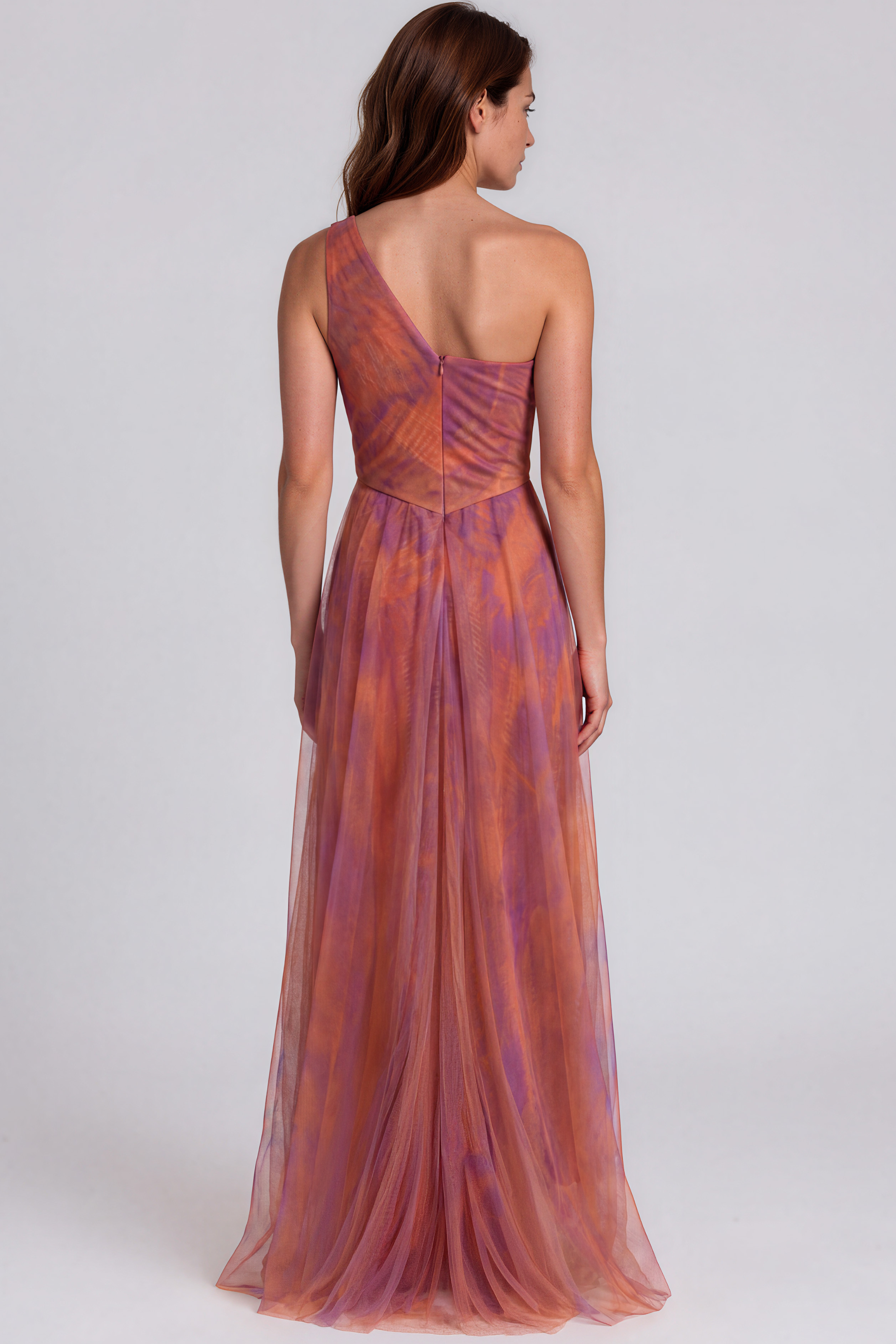One Shoulder Draped Organza A-Line Gown Gown Rene Ruiz Collection