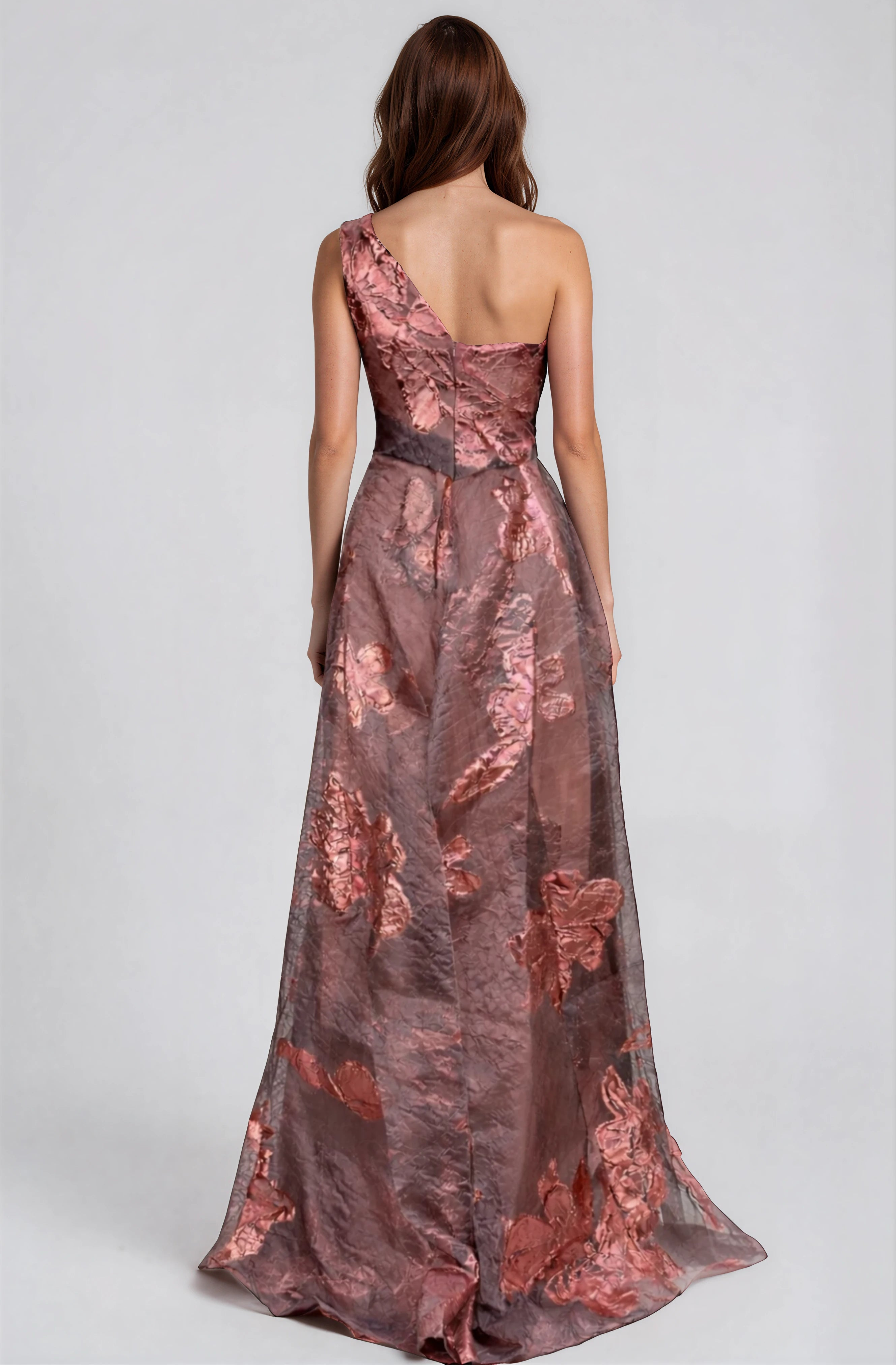 One Shoulder A-line Fil Coupe Gown Gown Rene Ruiz Collection