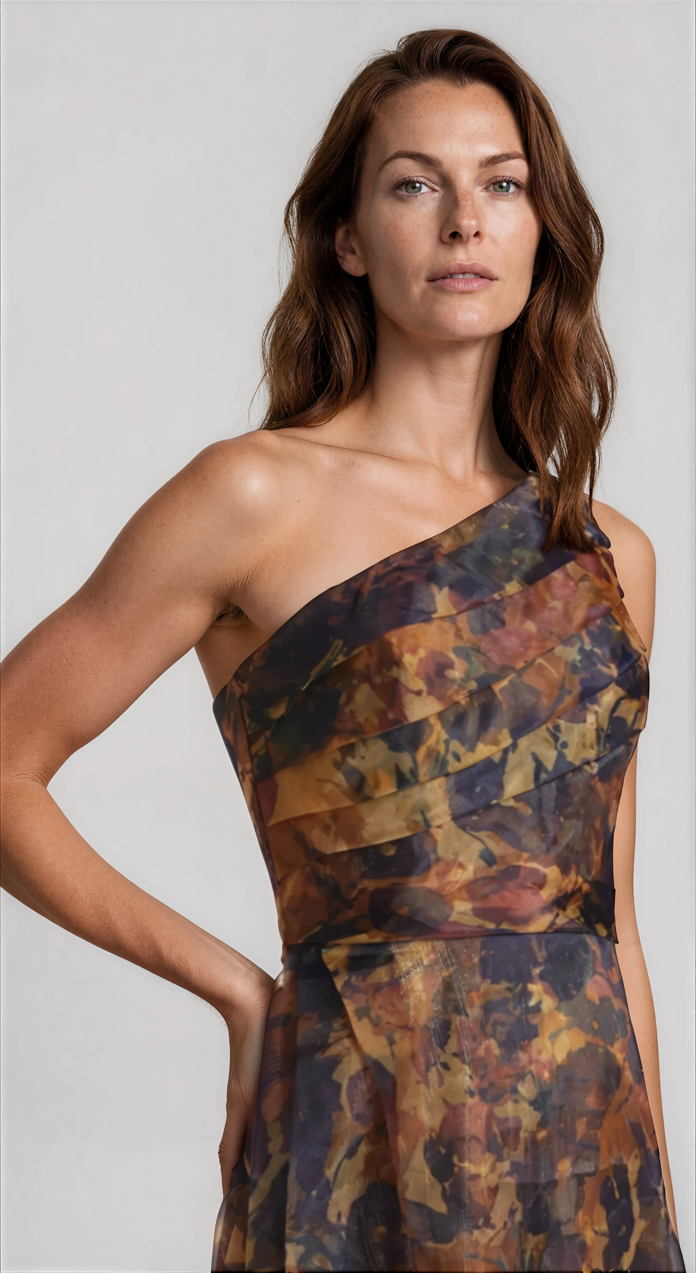 One Shoulder A-line Organza Gown Gown Rene Ruiz Collection