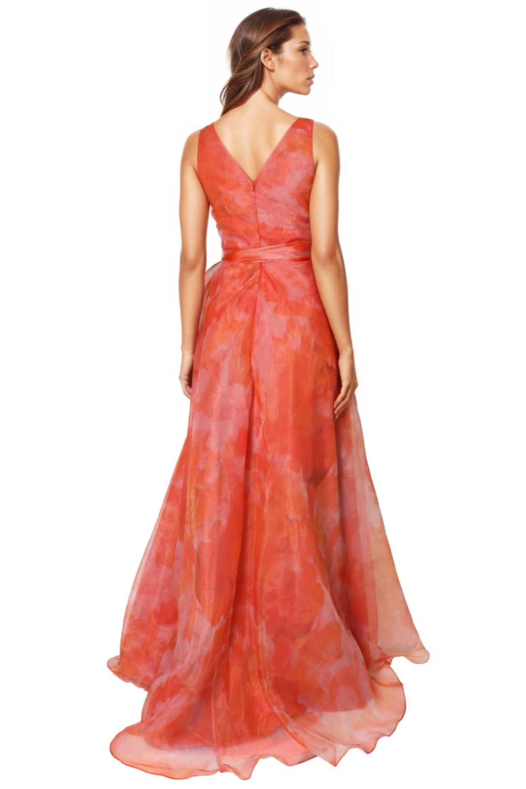 V-Neck Organza A-Line Gown Gown Rene Ruiz Collection