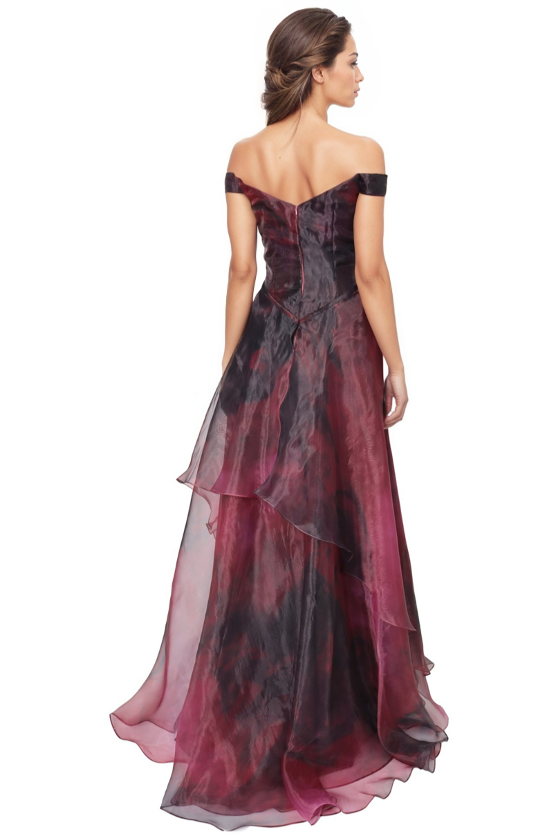 Off The Shoulder Organza A-line Gown Gown Rene Ruiz Collection
