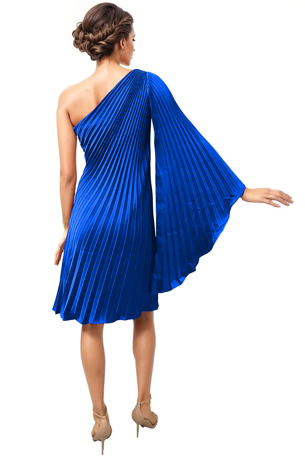 One Shoulder Pleated Cocktail Cocktail Rene Ruiz Collection