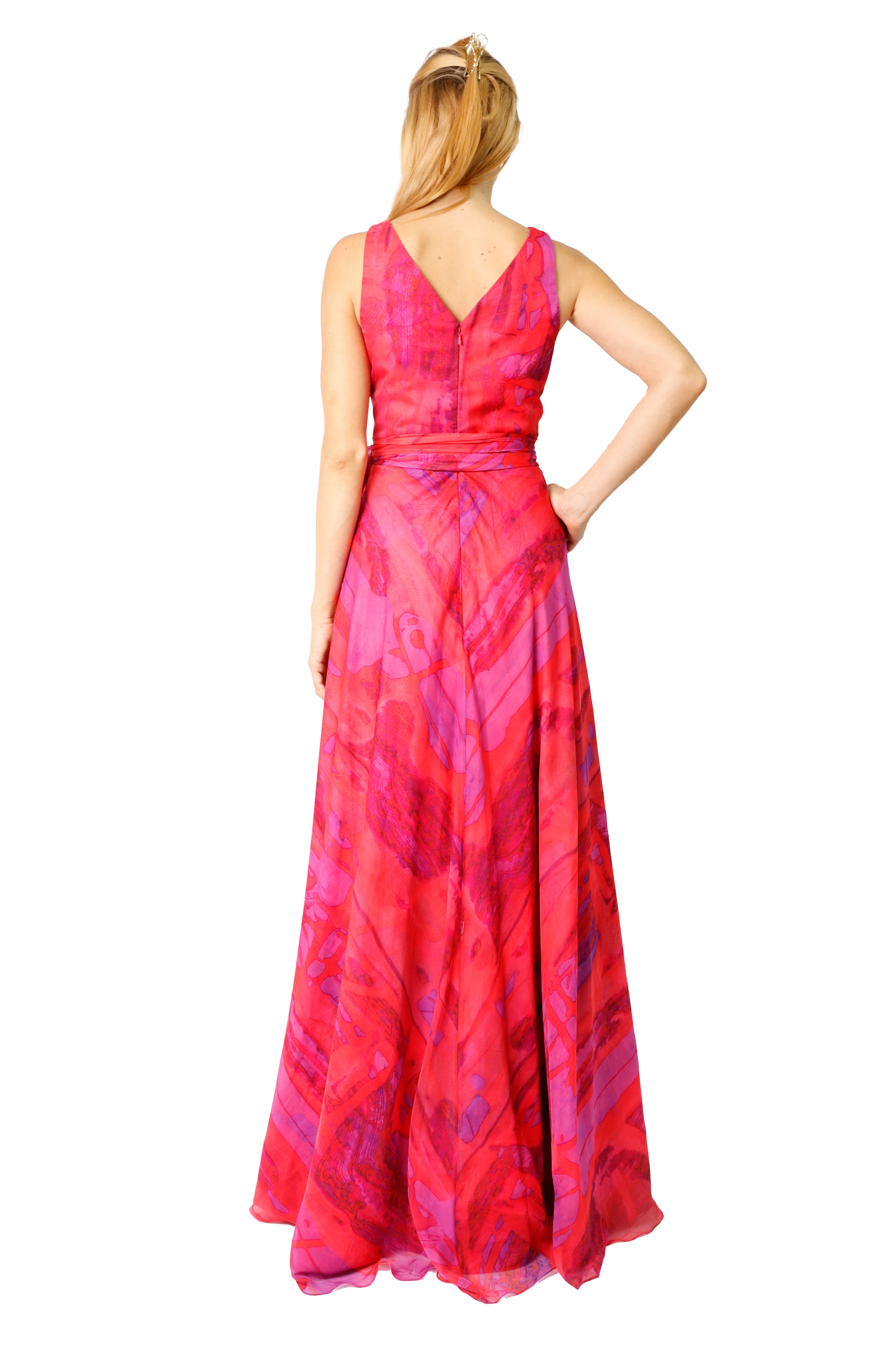 V-Neck Organza A-Line Gown Gown Rene Ruiz Collection