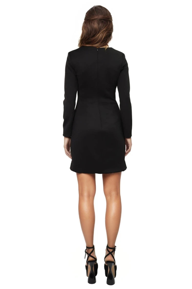 Long Sleeve Fitted Jersey Stretch Cocktail Cocktail Rene Ruiz Collection
