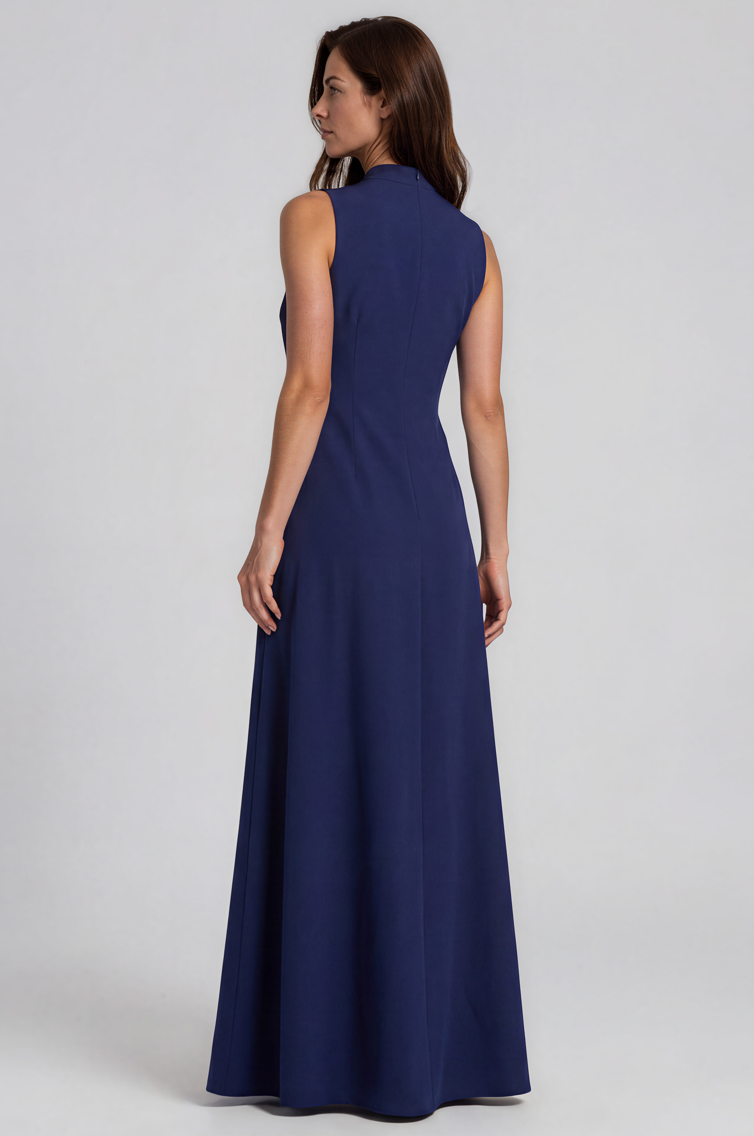 Floral Beaded Column Crepe Gown Gown Rene Ruiz Collection