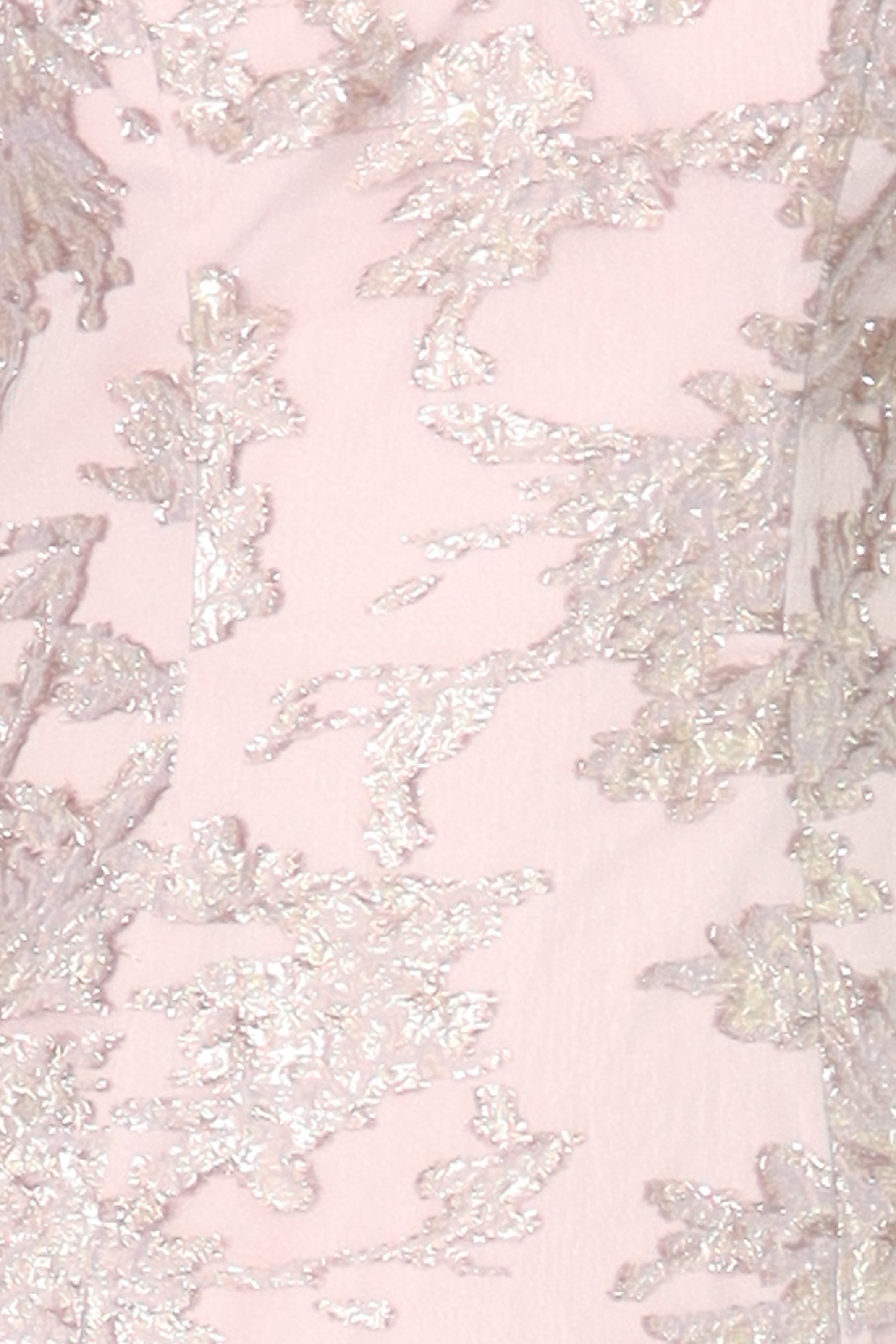 Puff Collar V Neck Brocade Fit and Flare Gown Gown Rene Ruiz Collection