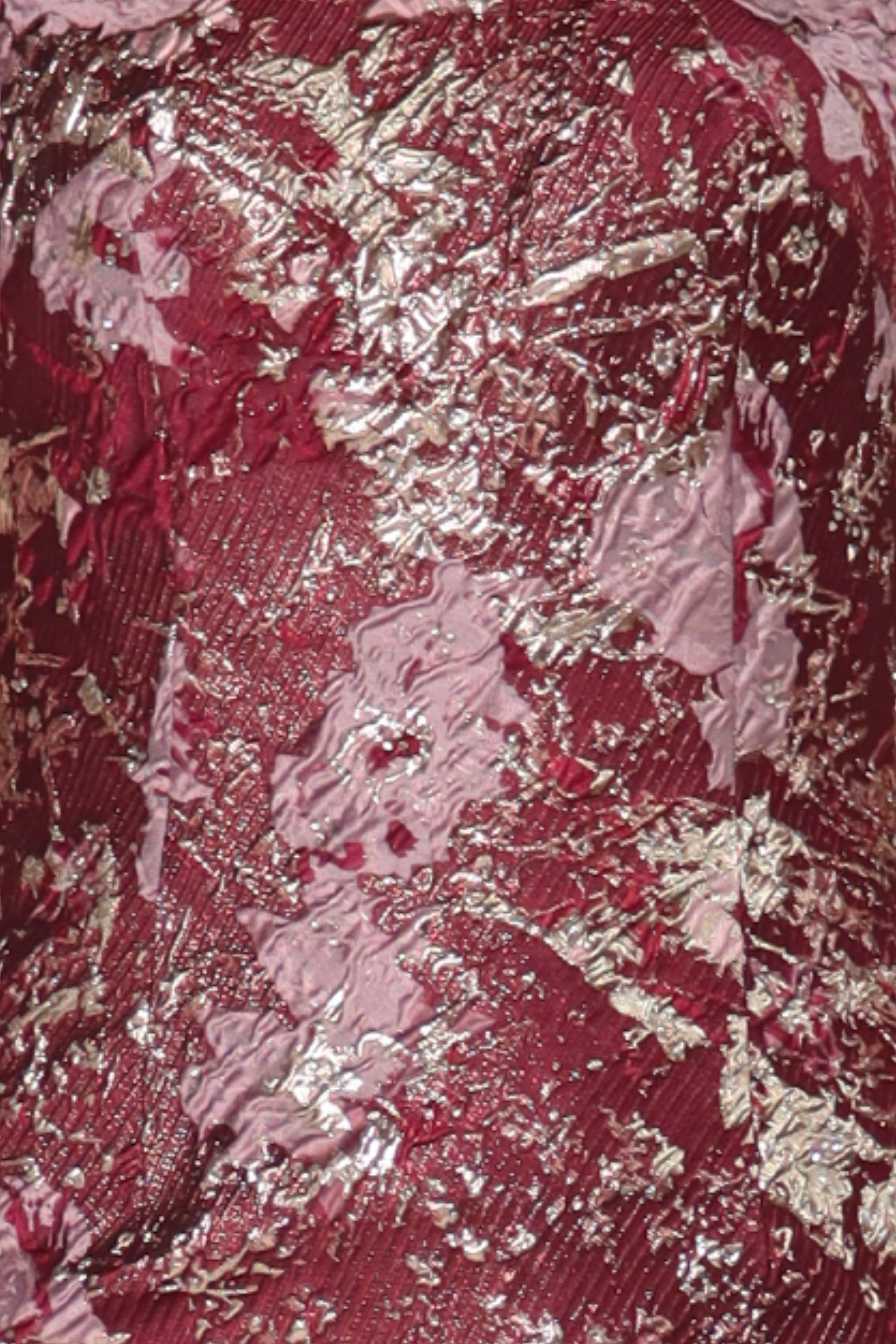 Strapless Floral Brocade Column With Floral Appliques Gown Rene Ruiz Collection