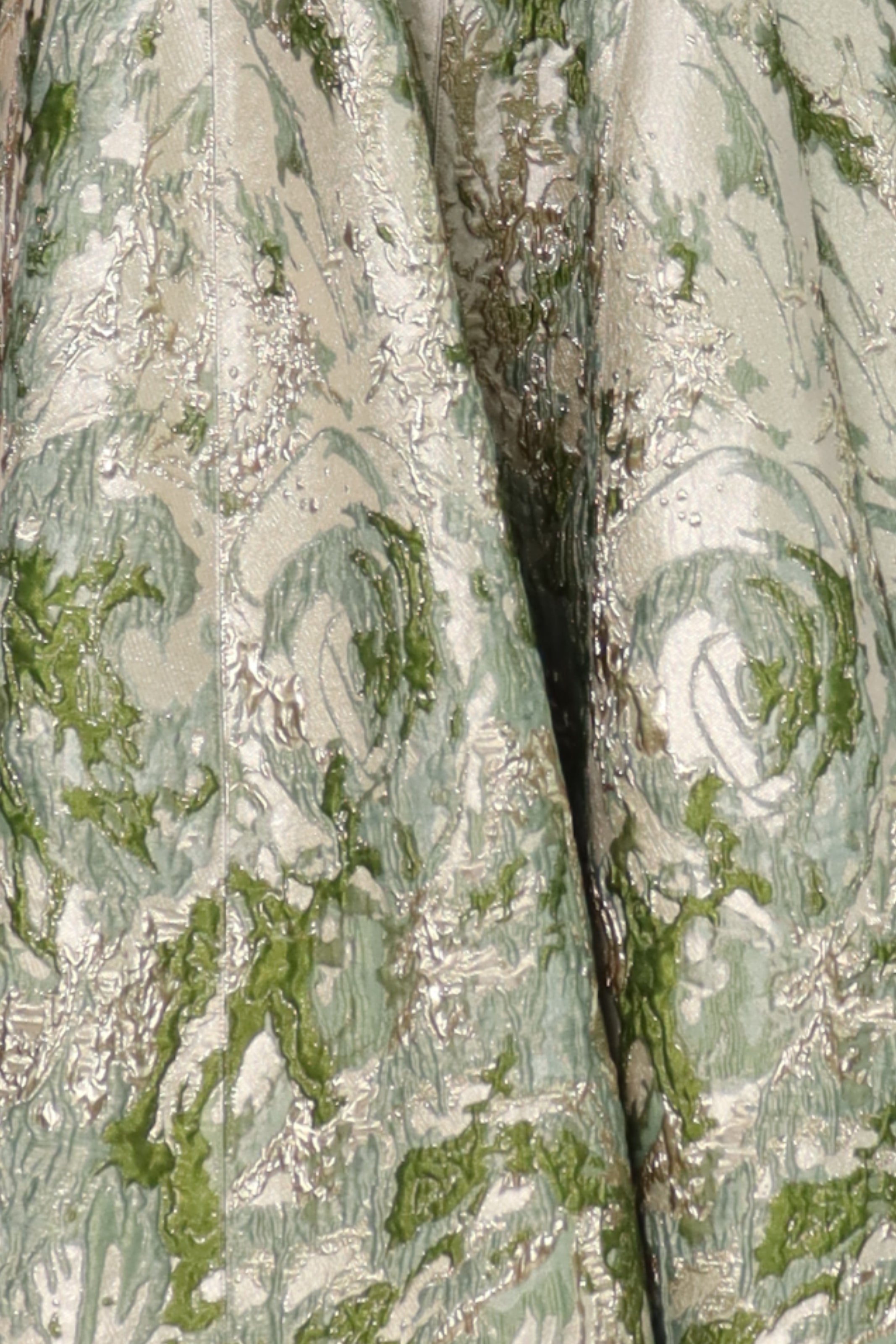 Strapless Scalloped Brocade Cocktail Midi Cocktail Rene Ruiz Collection