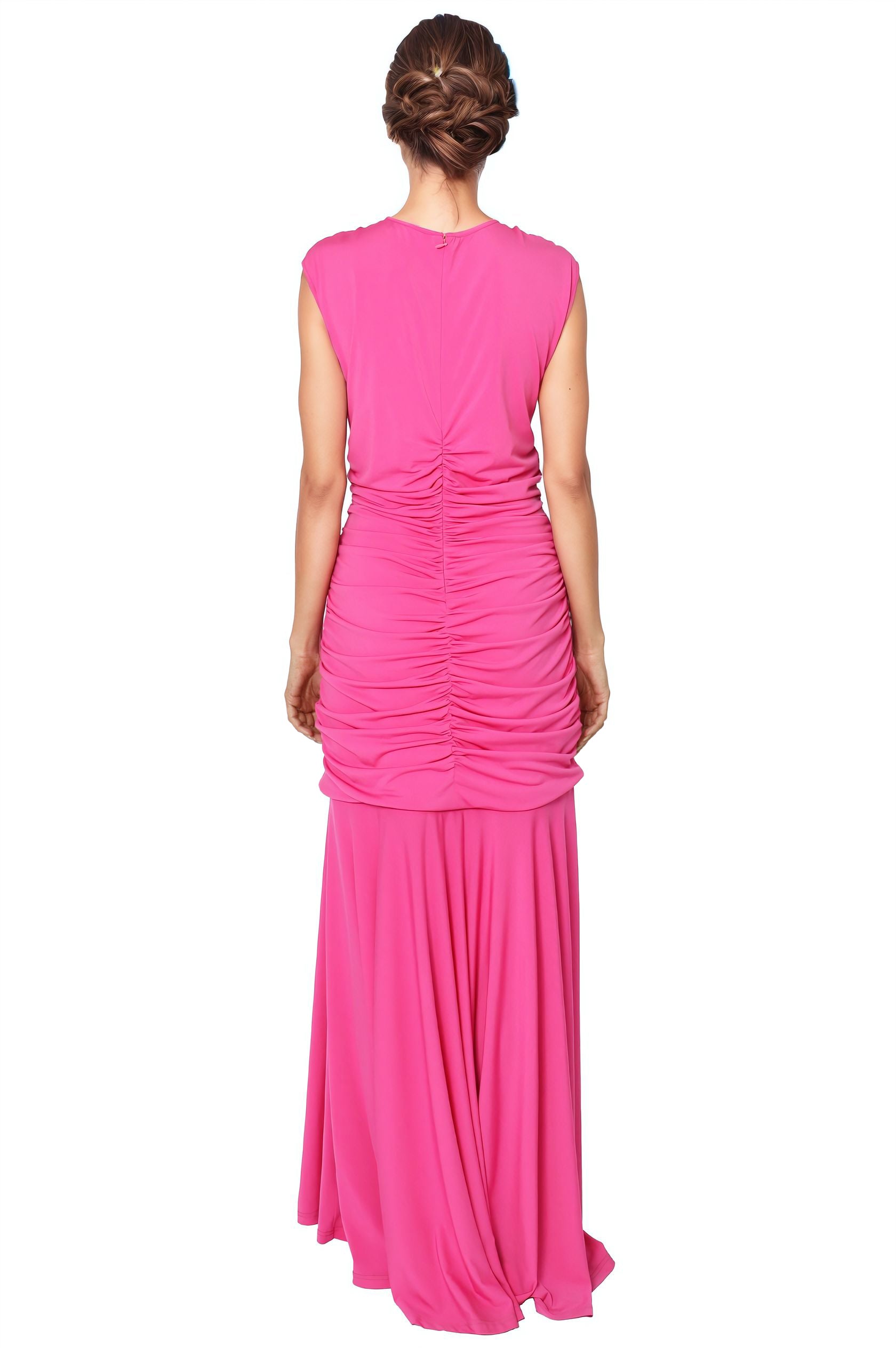 Hand Draped 2 in 1 Zip Off Stretch Knit Dress Gown Rene Ruiz Collection