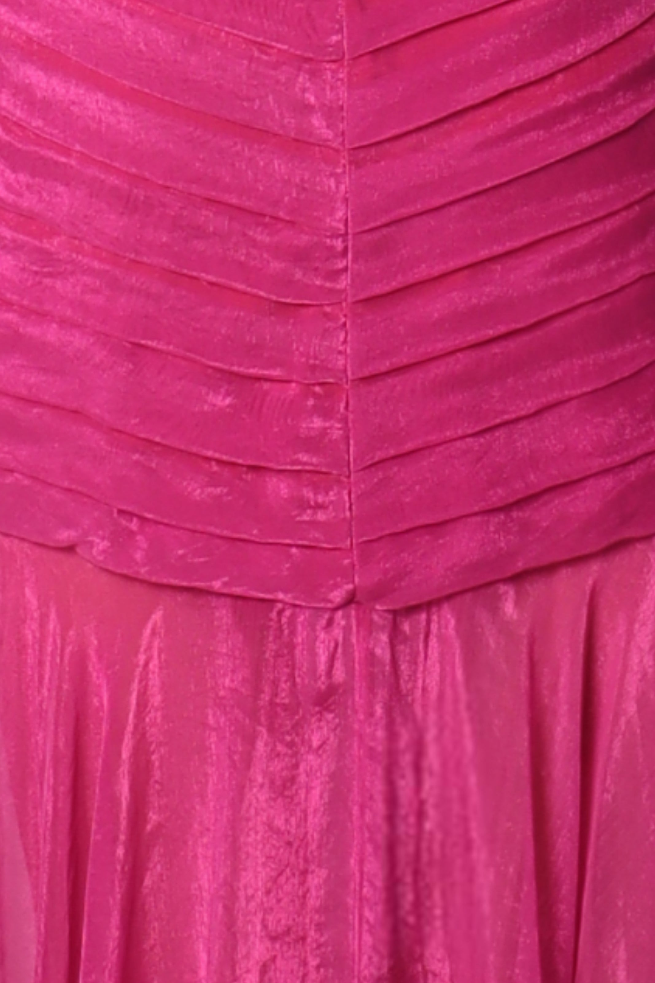 Strapless Pleated High Low Gown Gown Rene Ruiz Collection