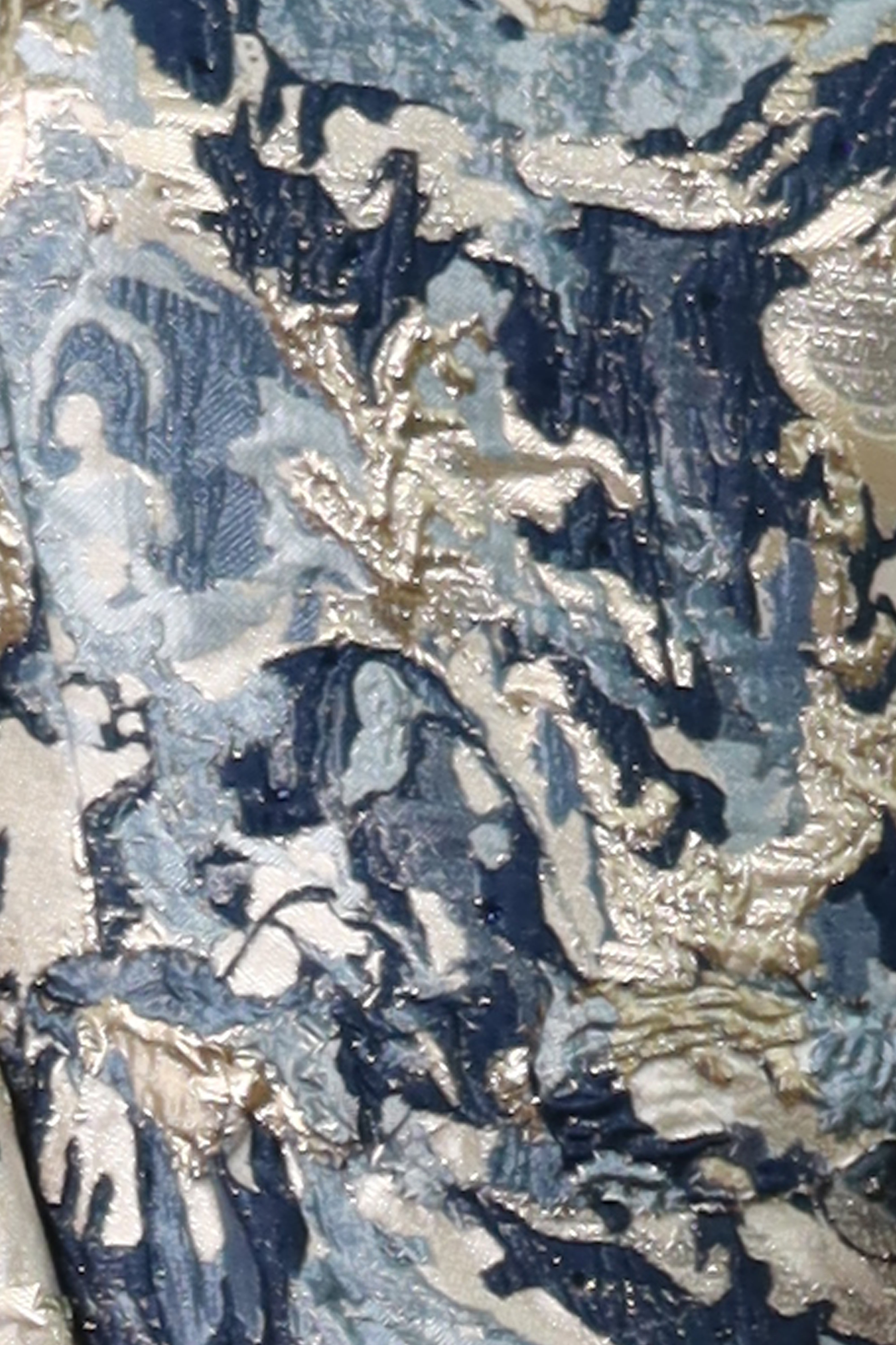 Brocade Shawl with Abstract Floral Pattern Accessory Rene Ruiz Collection