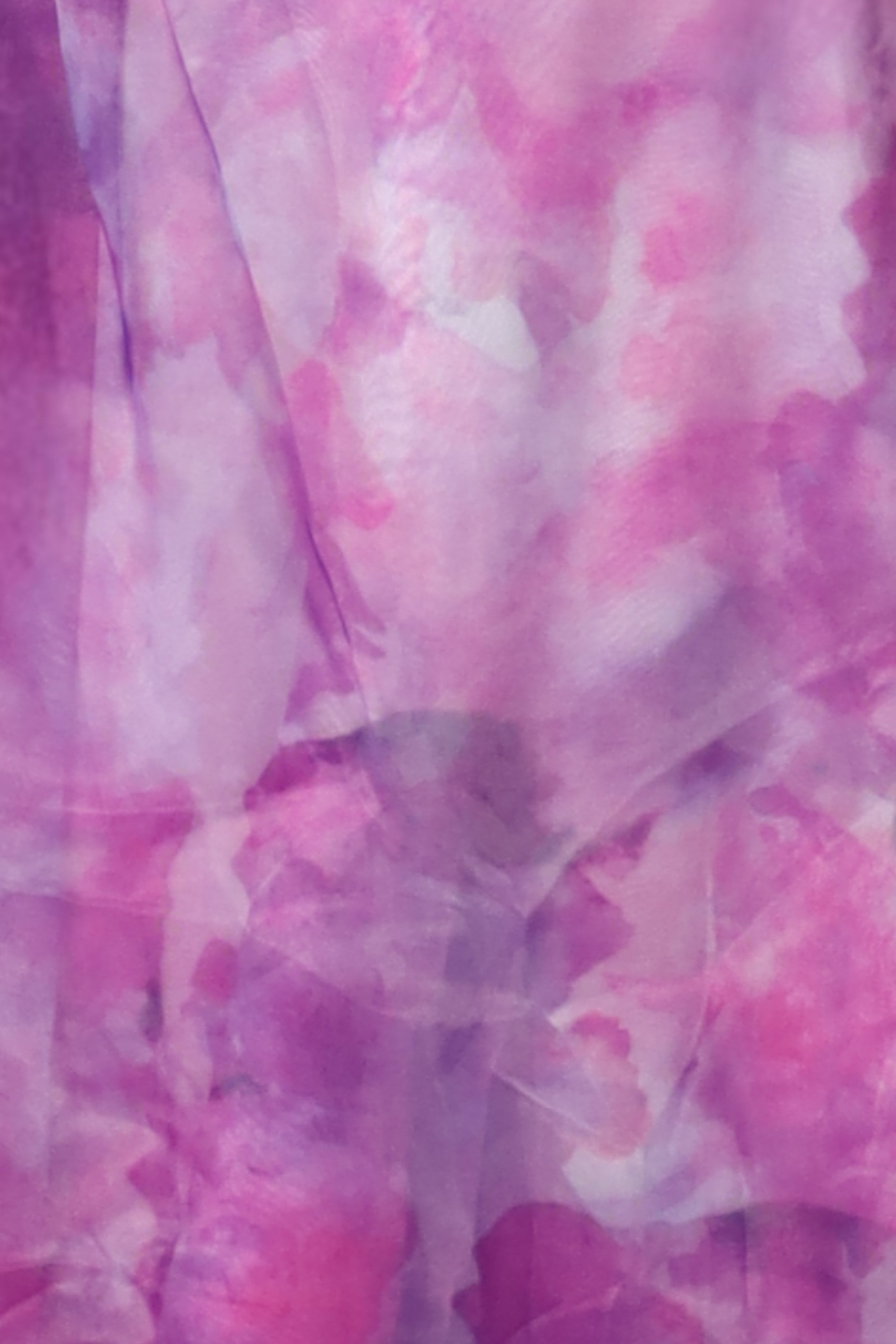 Asymmetrical Printed Organza A-Line Gown