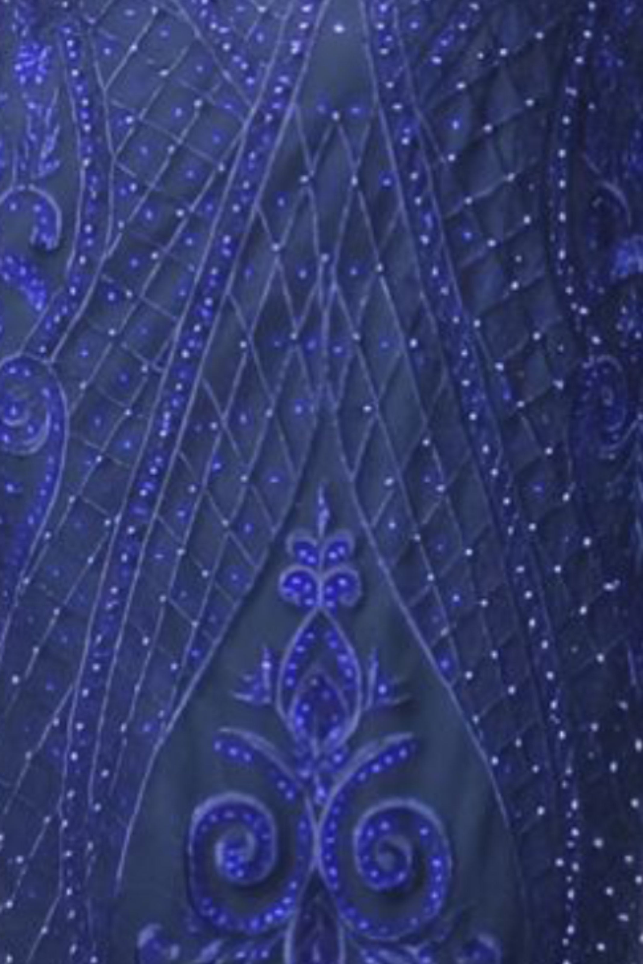 V Neck Embroidery Cape Gown Gown Rene Ruiz Collection