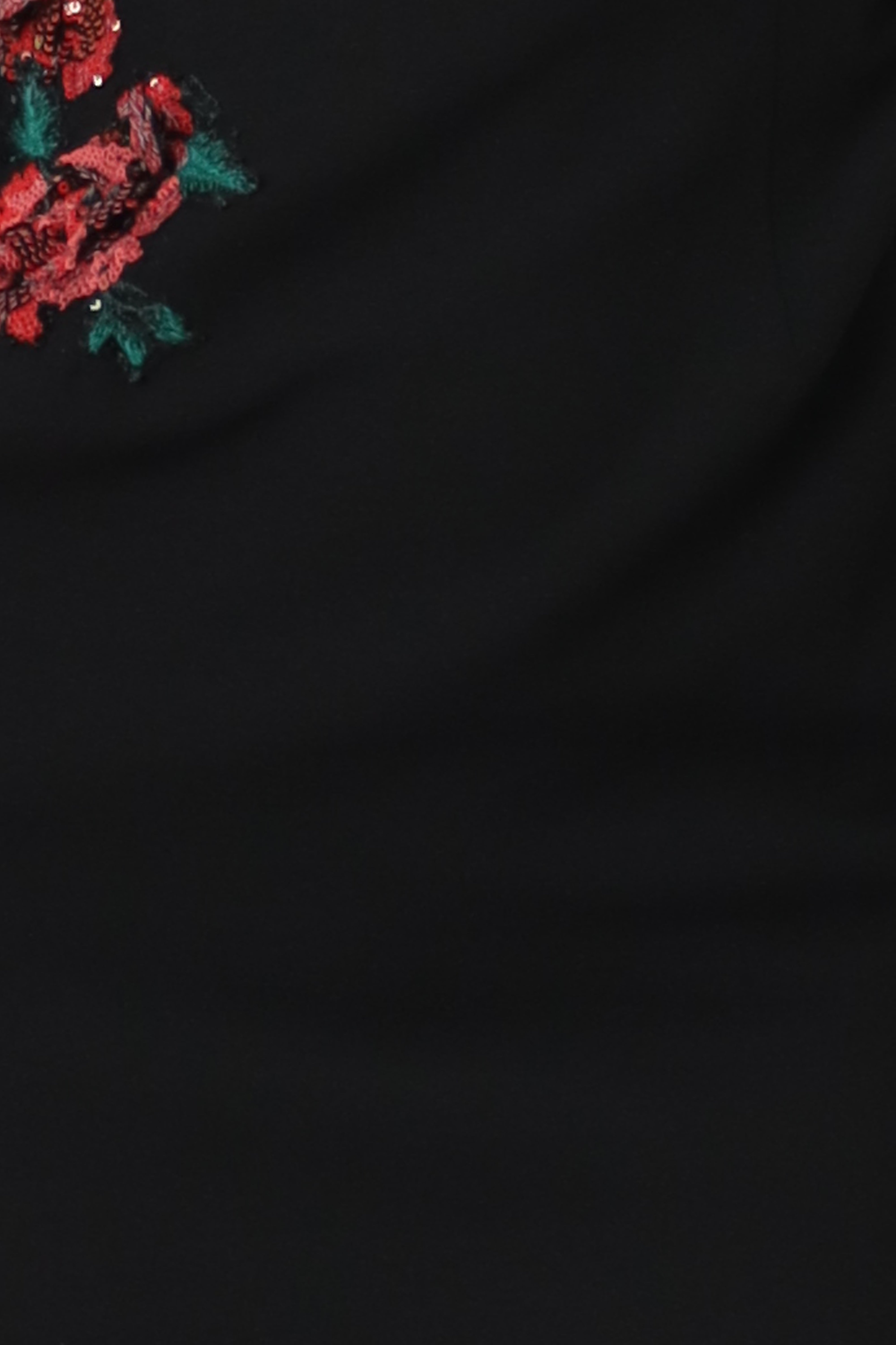 Floral Embroidered Stretch Crepe Cocktail Cocktail Rene Ruiz Collection