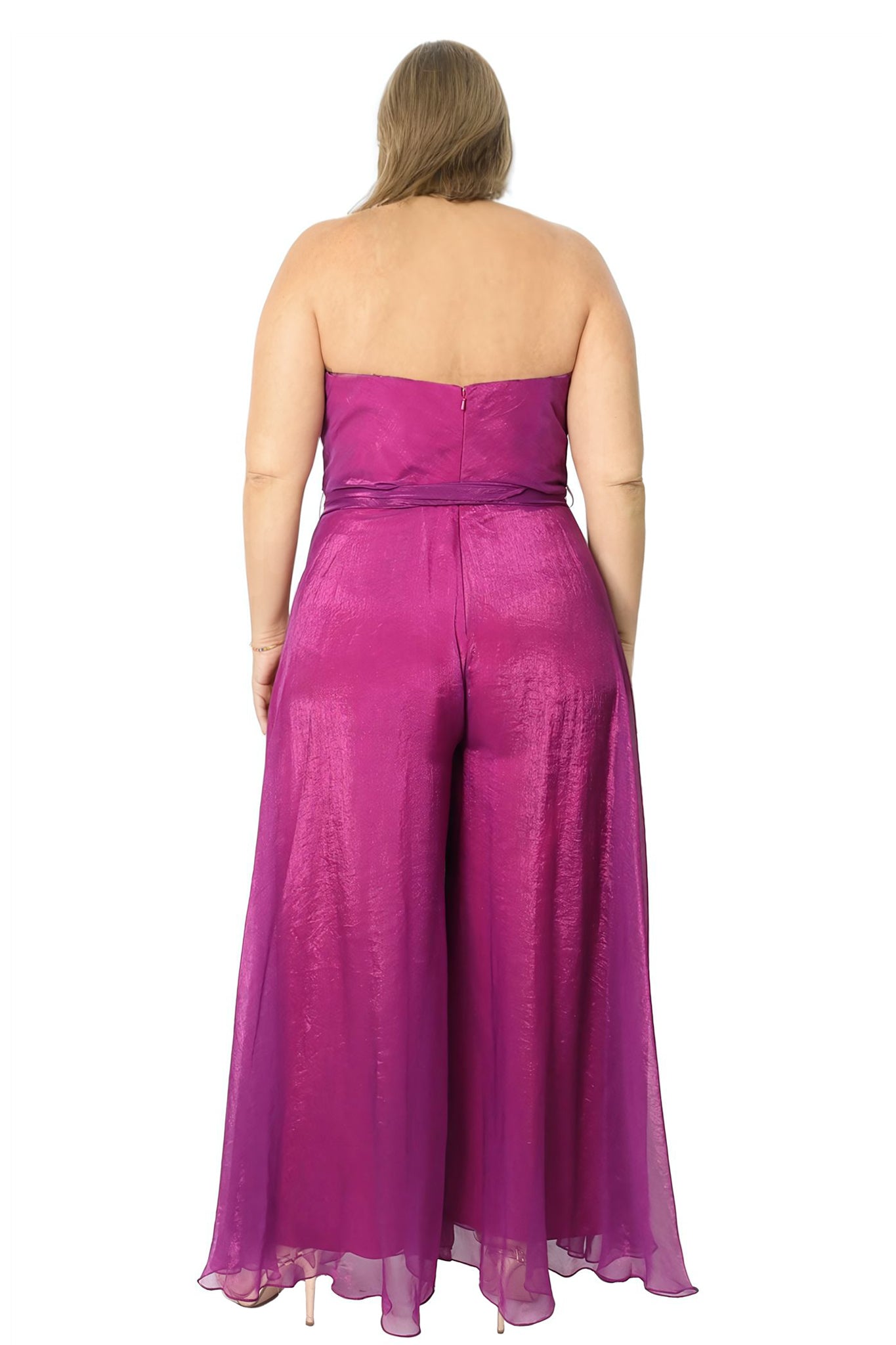 Strapless Organza Jumpsuit with Belt Jumpsuit Rene Ruiz Collection