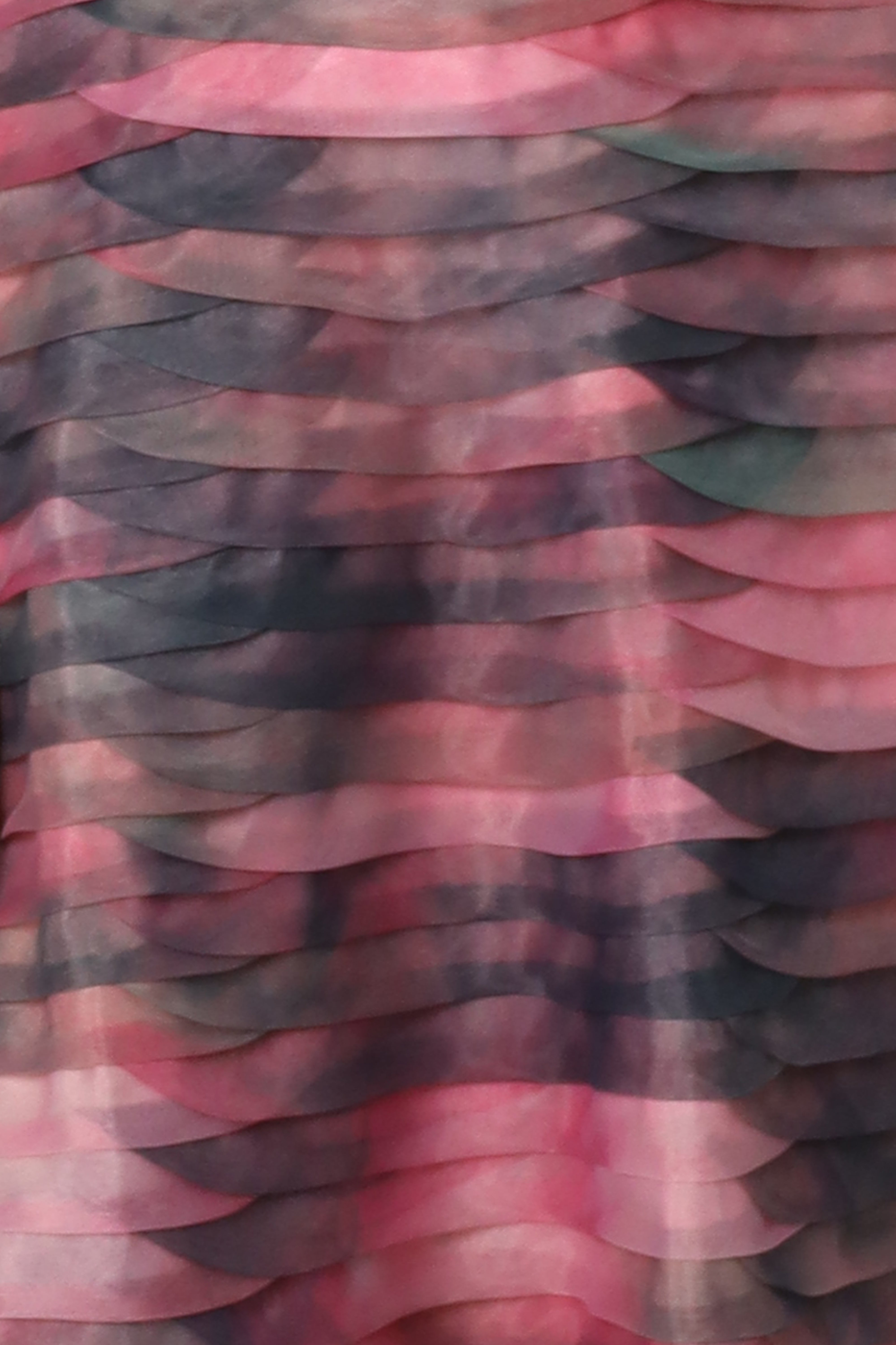 Bias Cut Fluted Organza Cocktail Cocktail Rene Ruiz Collection