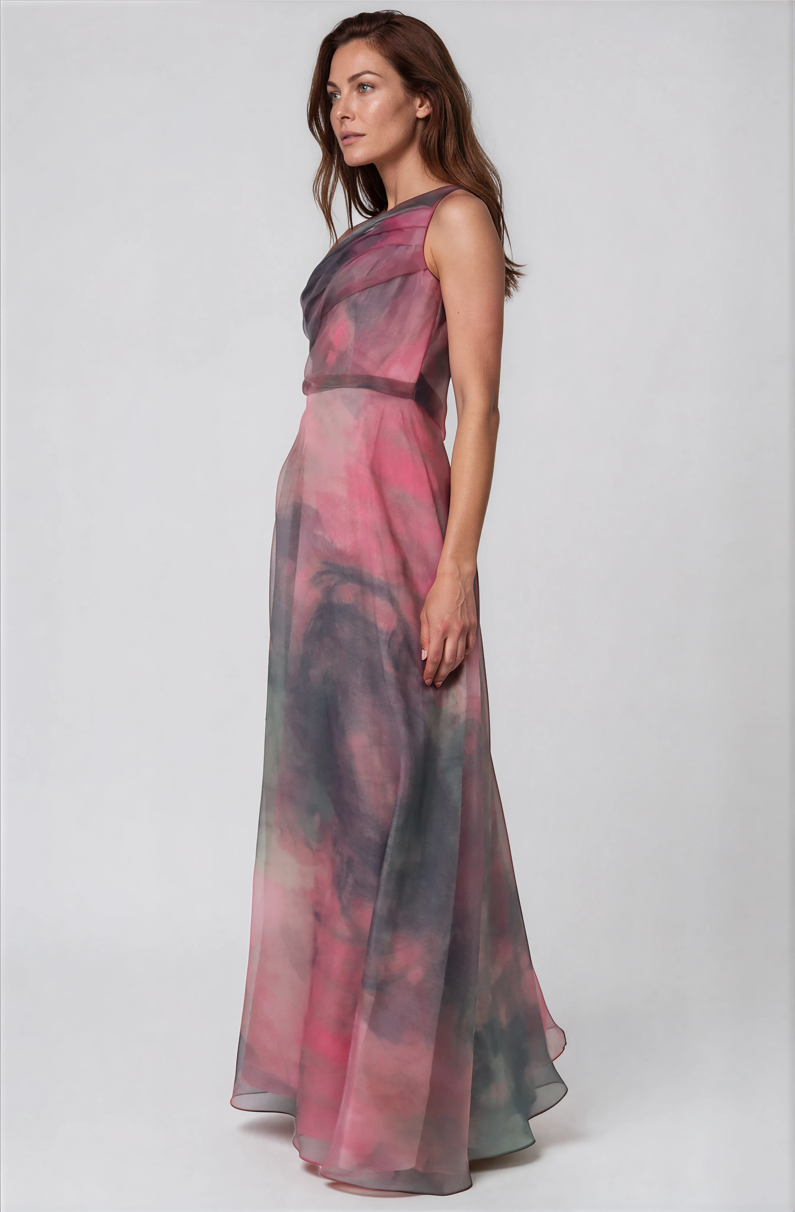 One Shoulder A-line Organza Gown