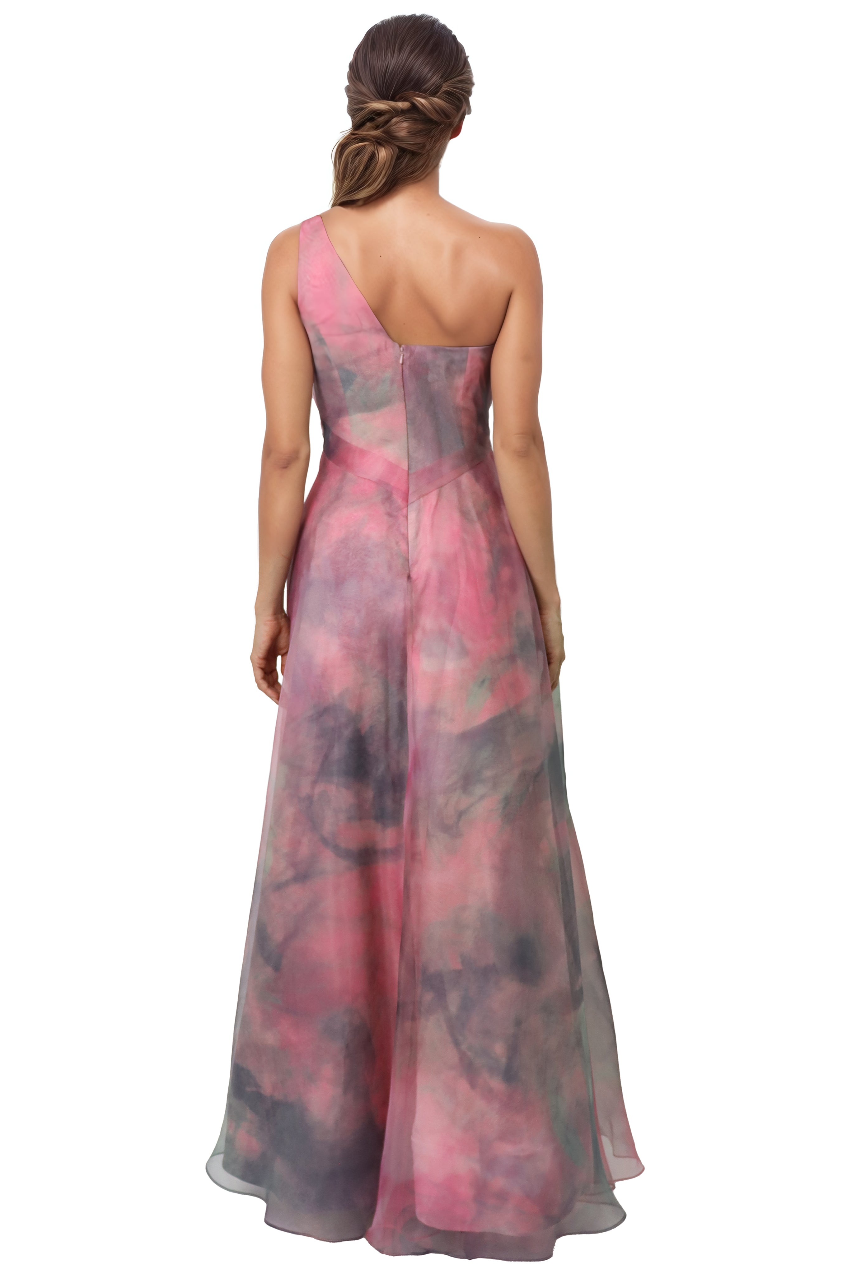One Shoulder A-line Organza Gown Gown Rene Ruiz Collection