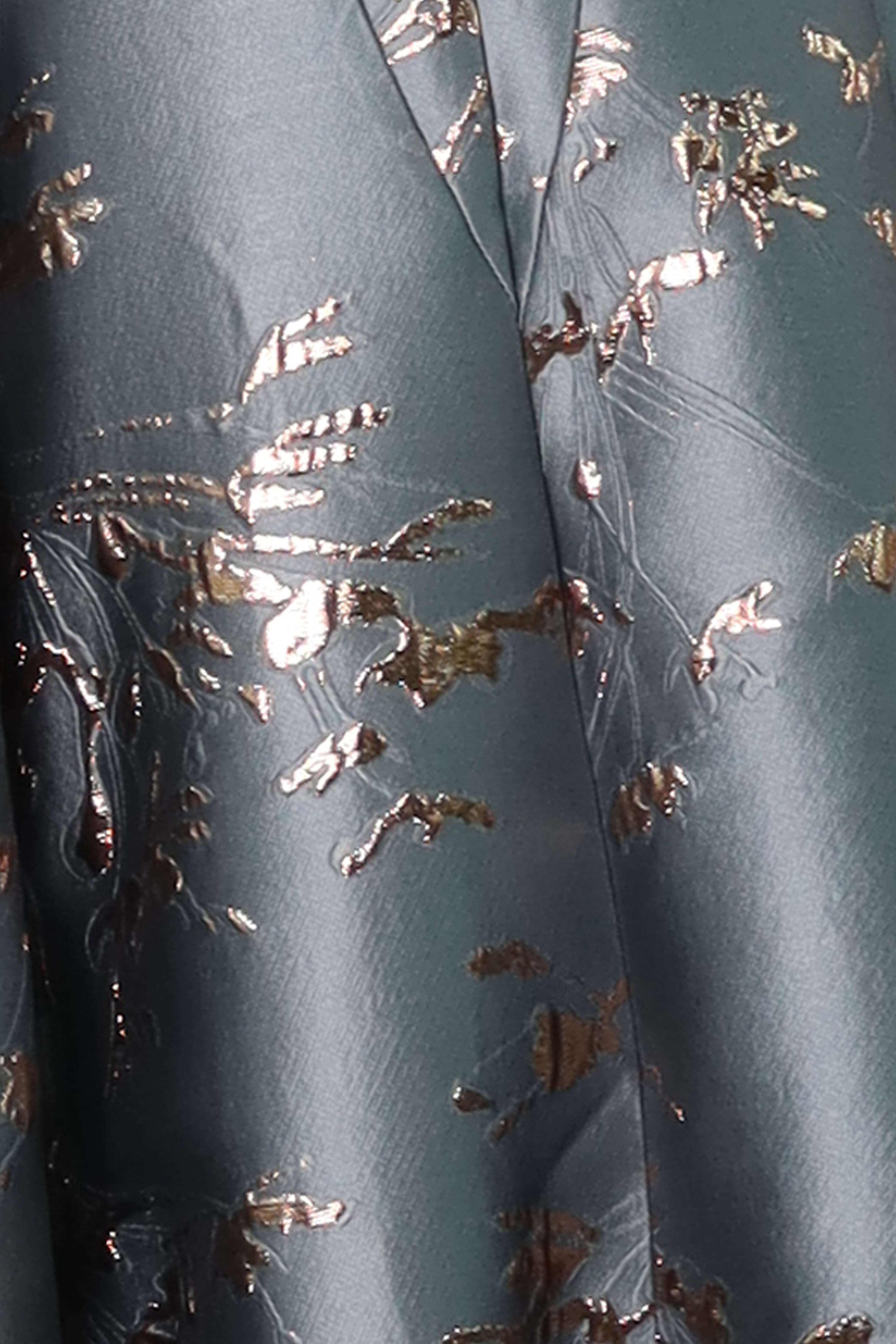 Floral Sweetheart A-Line Brocade Gown With Slit Gown Rene Ruiz Collection