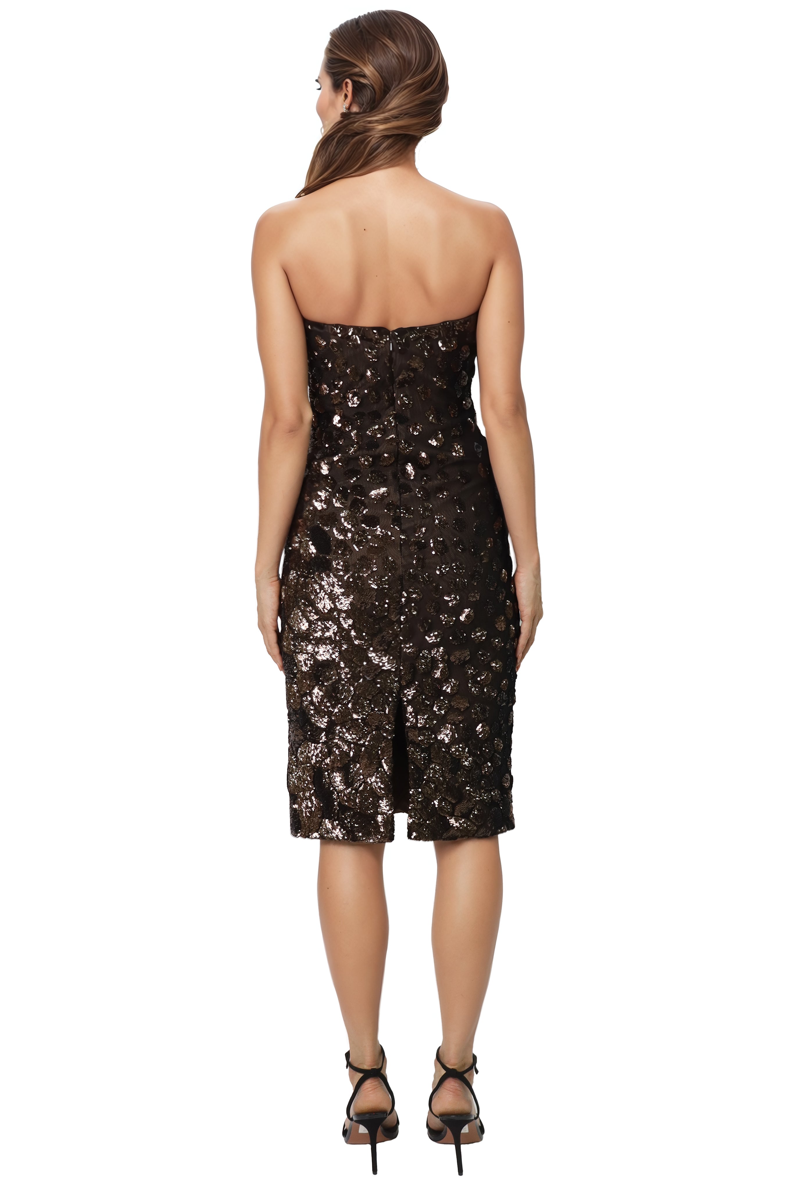 Strapless Sequin Sheath Cocktail Cocktail Rene Ruiz Collection