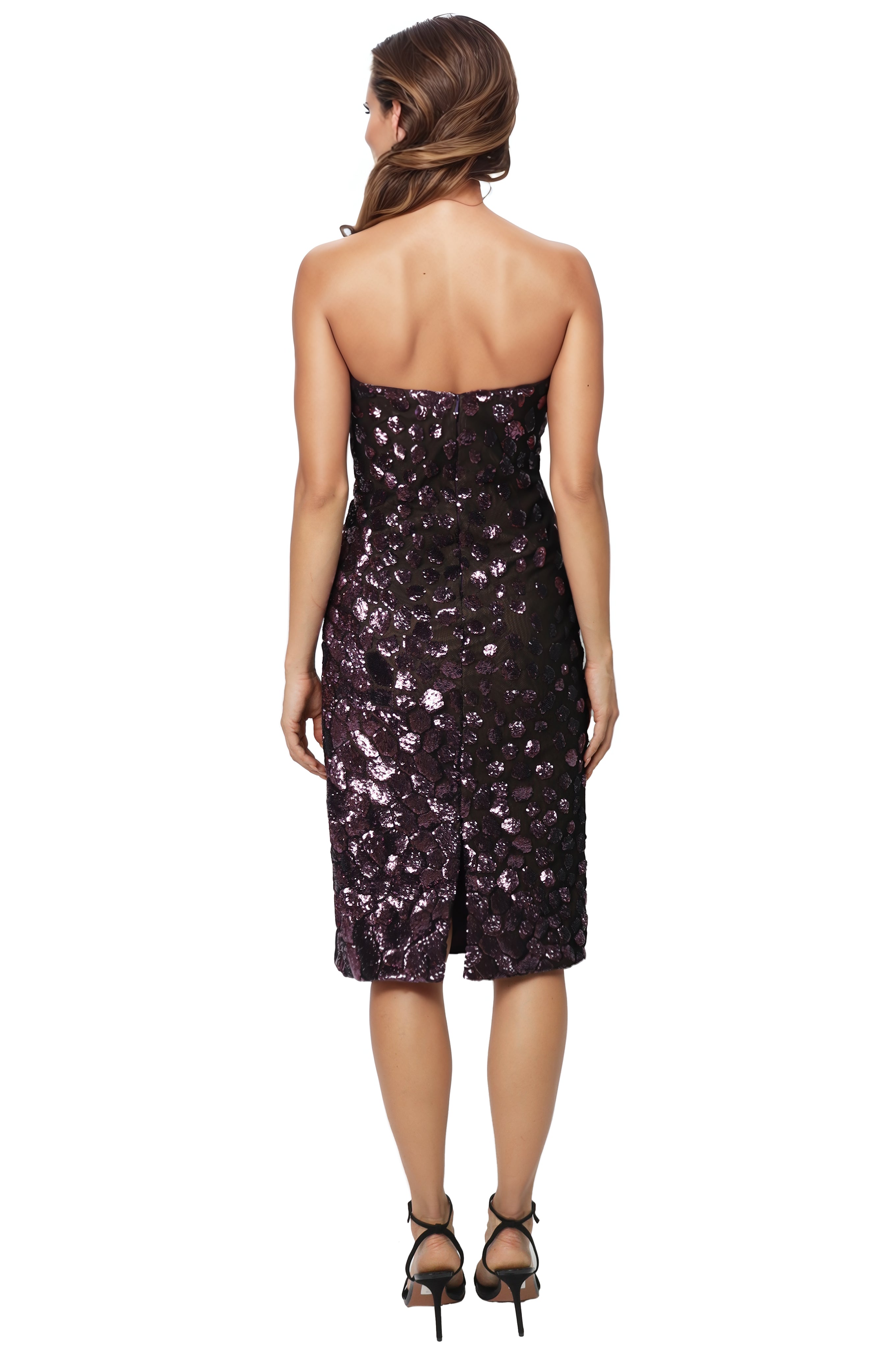 Strapless Sequin Sheath Cocktail Cocktail Rene Ruiz Collection