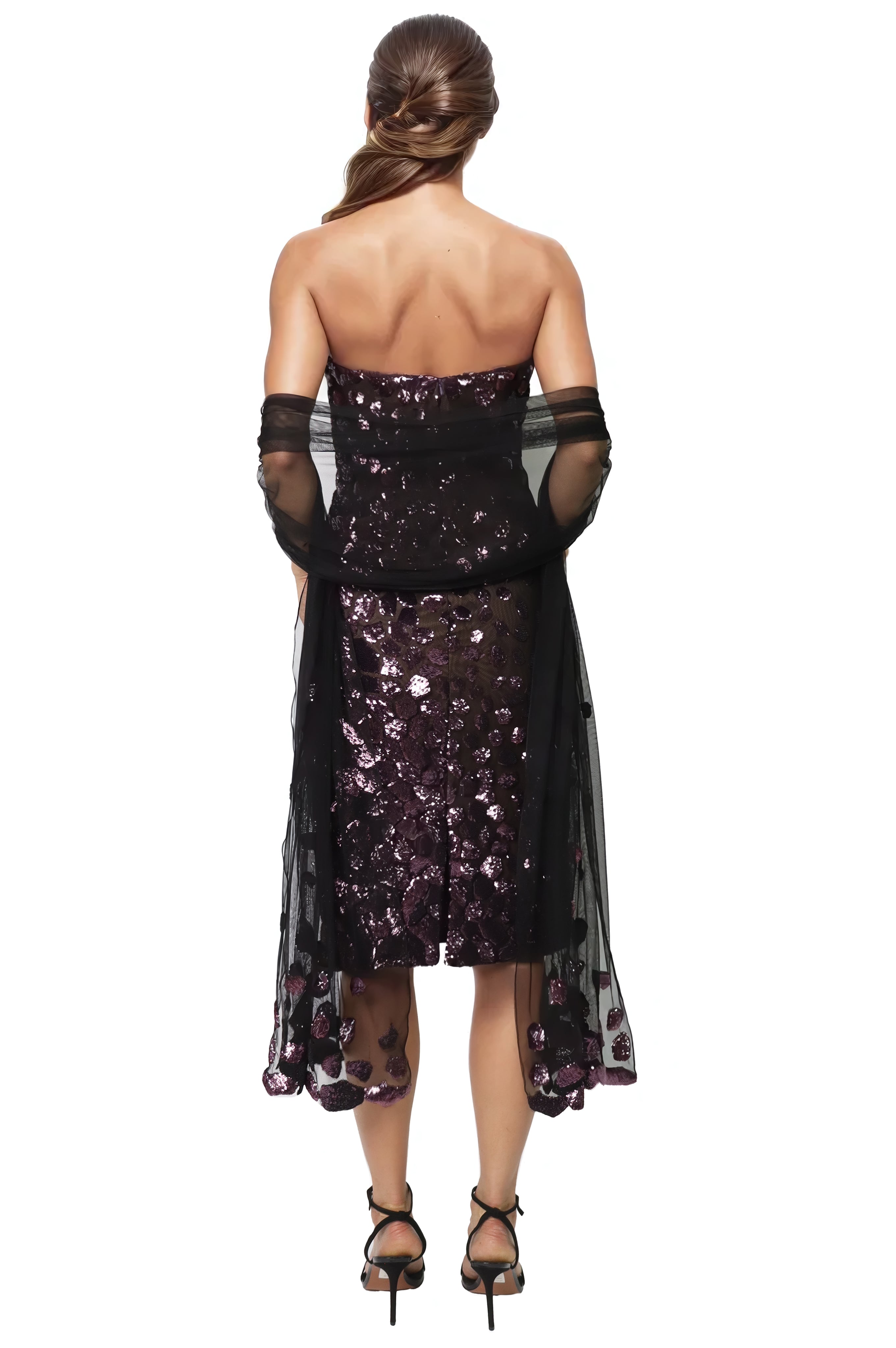 Embroidered Tulle Shawl Accessory Rene Ruiz Collection
