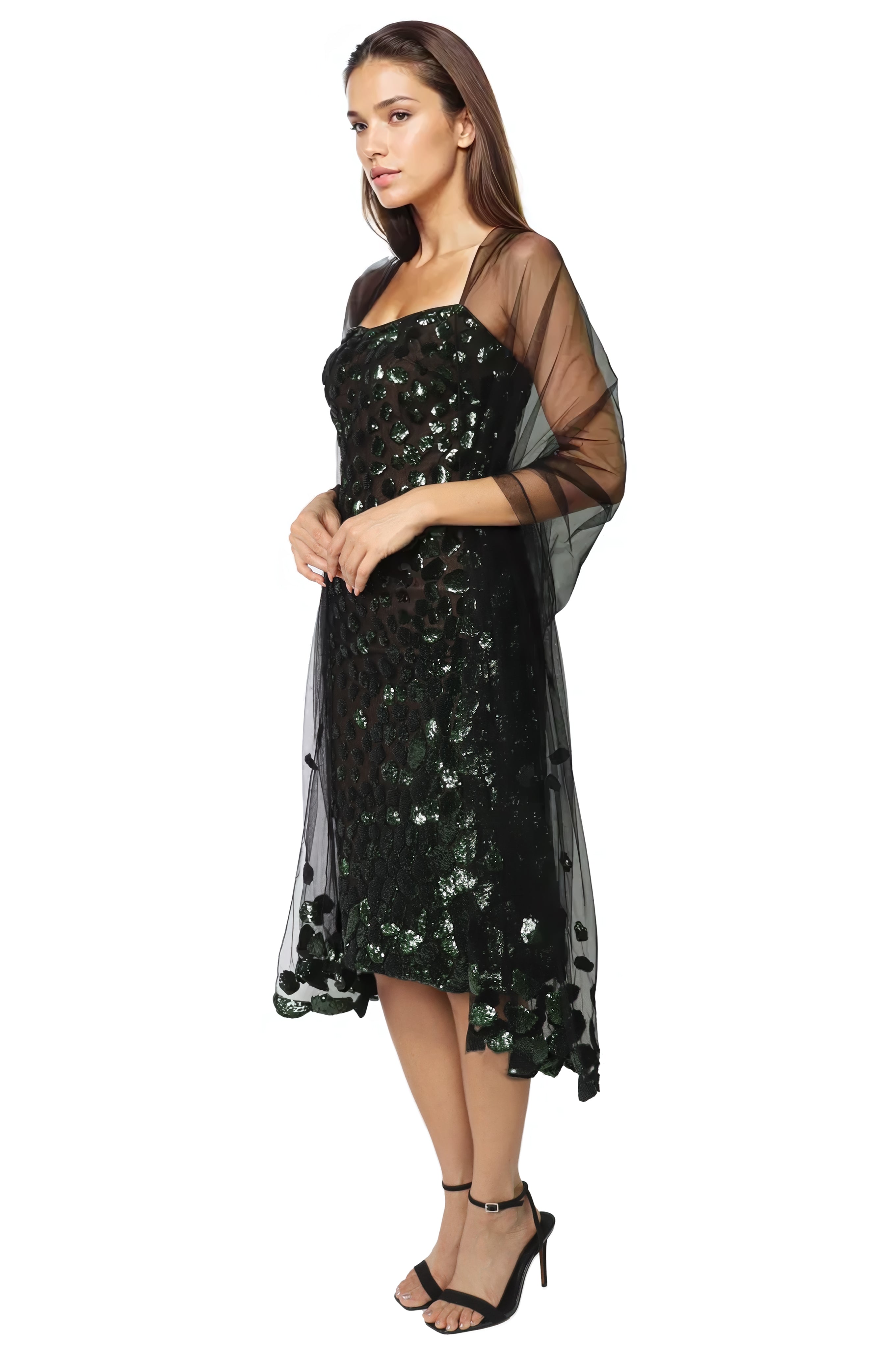 Embroidered Tulle Shawl Accessory Rene Ruiz Collection