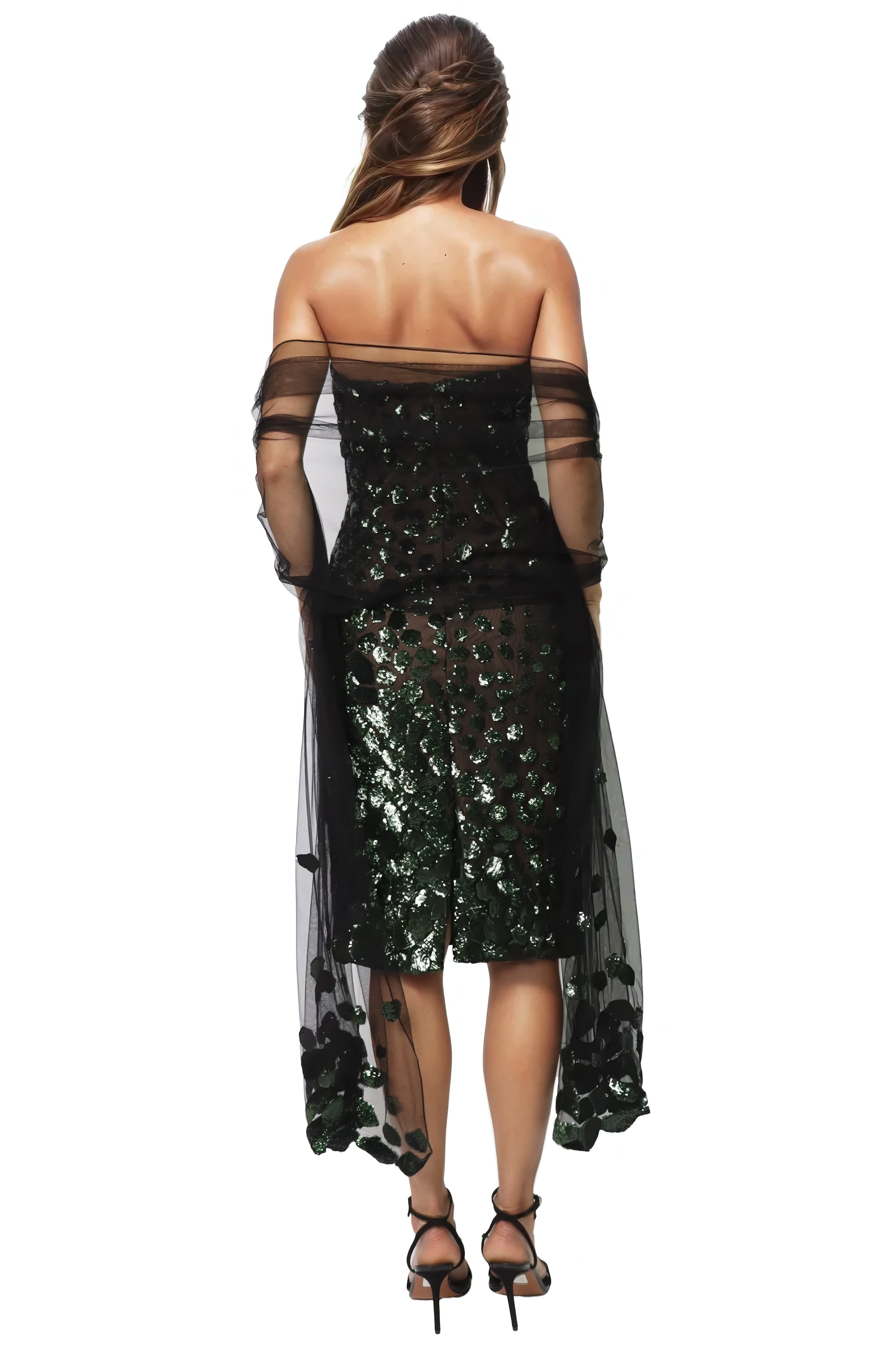 Embroidered Tulle Shawl Accessory Rene Ruiz Collection