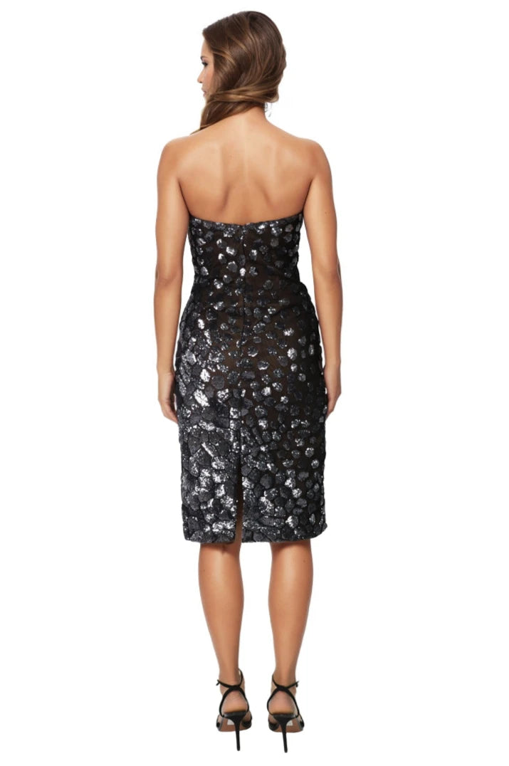 Strapless Sequin Sheath Cocktail Cocktail Rene Ruiz Collection