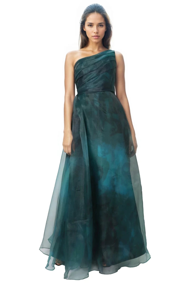 One Shoulder A-line Organza Gown Gown Rene Ruiz Collection