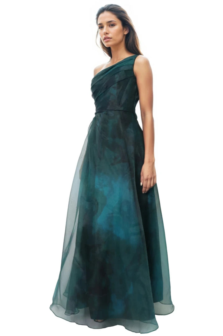 One Shoulder A-line Organza Gown Gown Rene Ruiz Collection