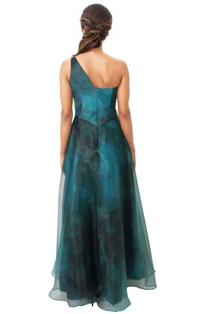 One Shoulder A-line Organza Gown Gown Rene Ruiz Collection