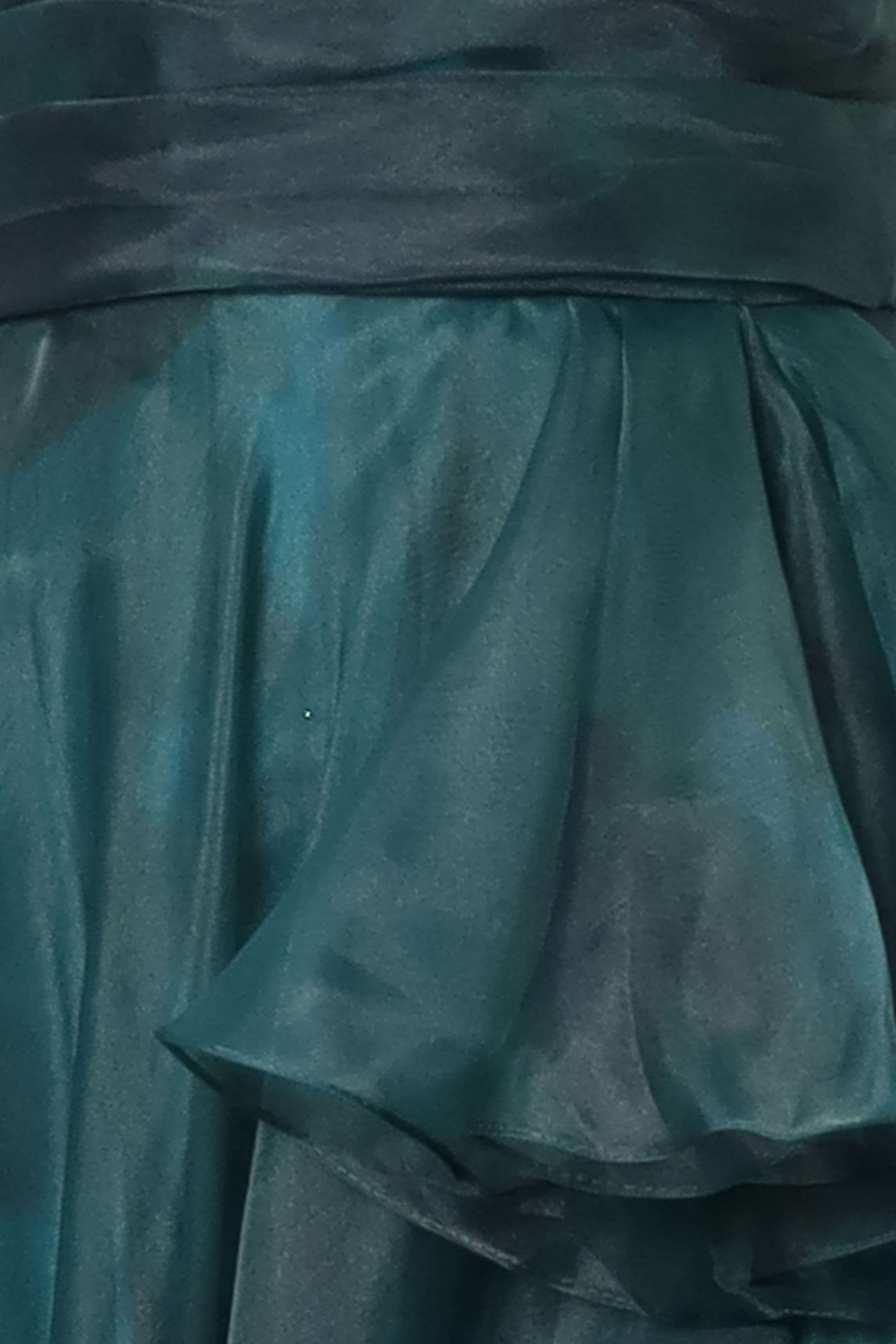 Strapless Ruffled Organza A-Line Gown Gown Rene Ruiz Collection