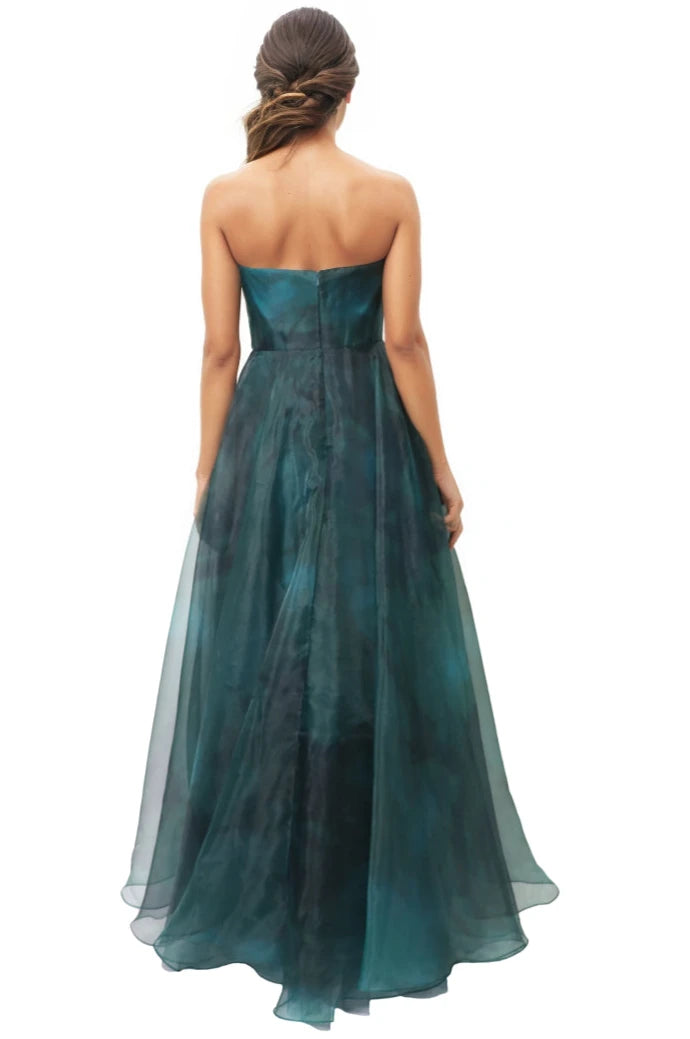 Strapless Ruffled Organza A-Line Gown Gown Rene Ruiz Collection
