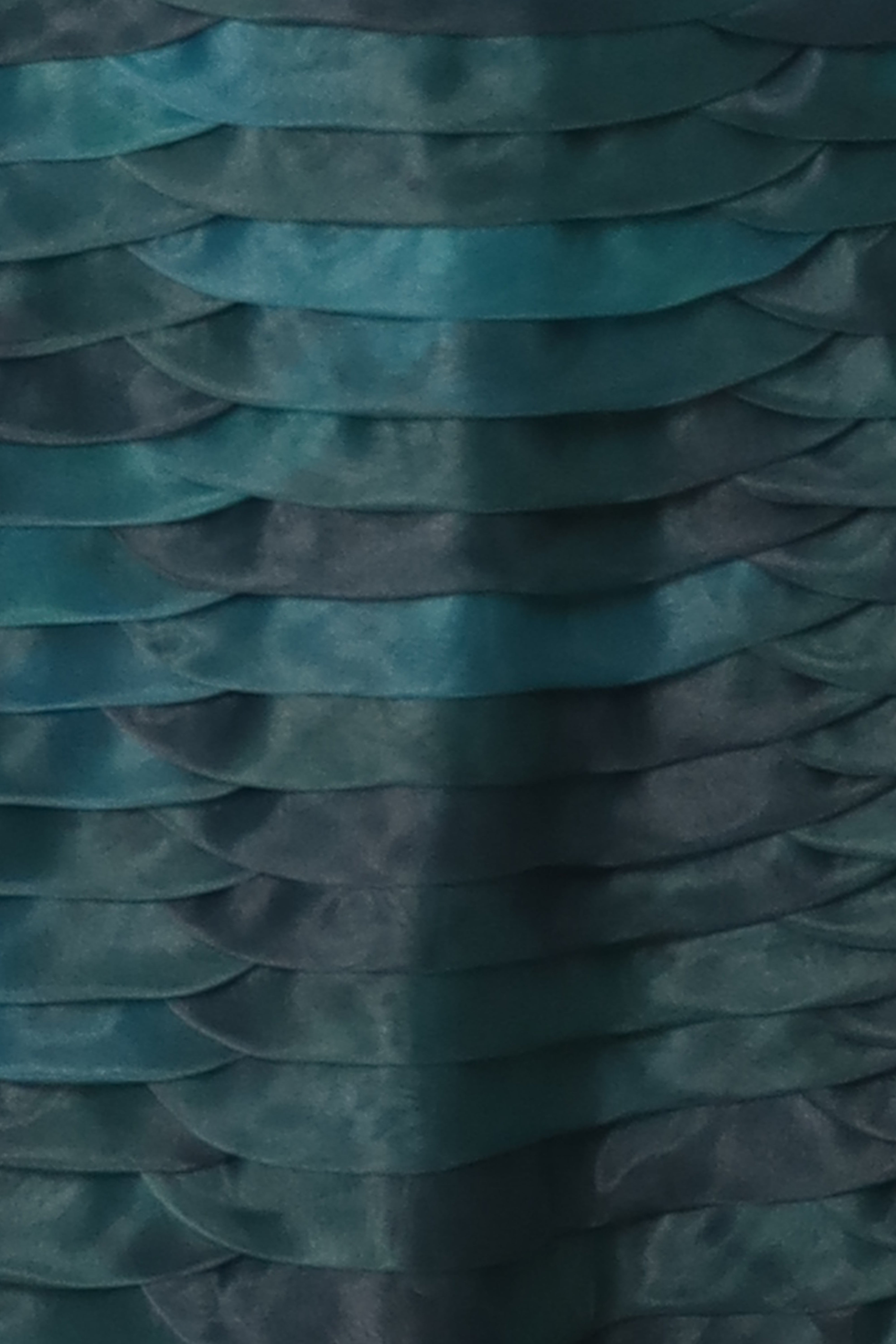 Bias Cut Fluted Organza Gown Gown Rene Ruiz Collection