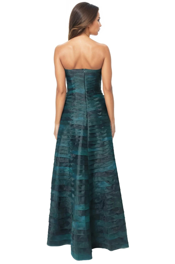 Bias Cut Fluted Organza Gown Gown Rene Ruiz Collection