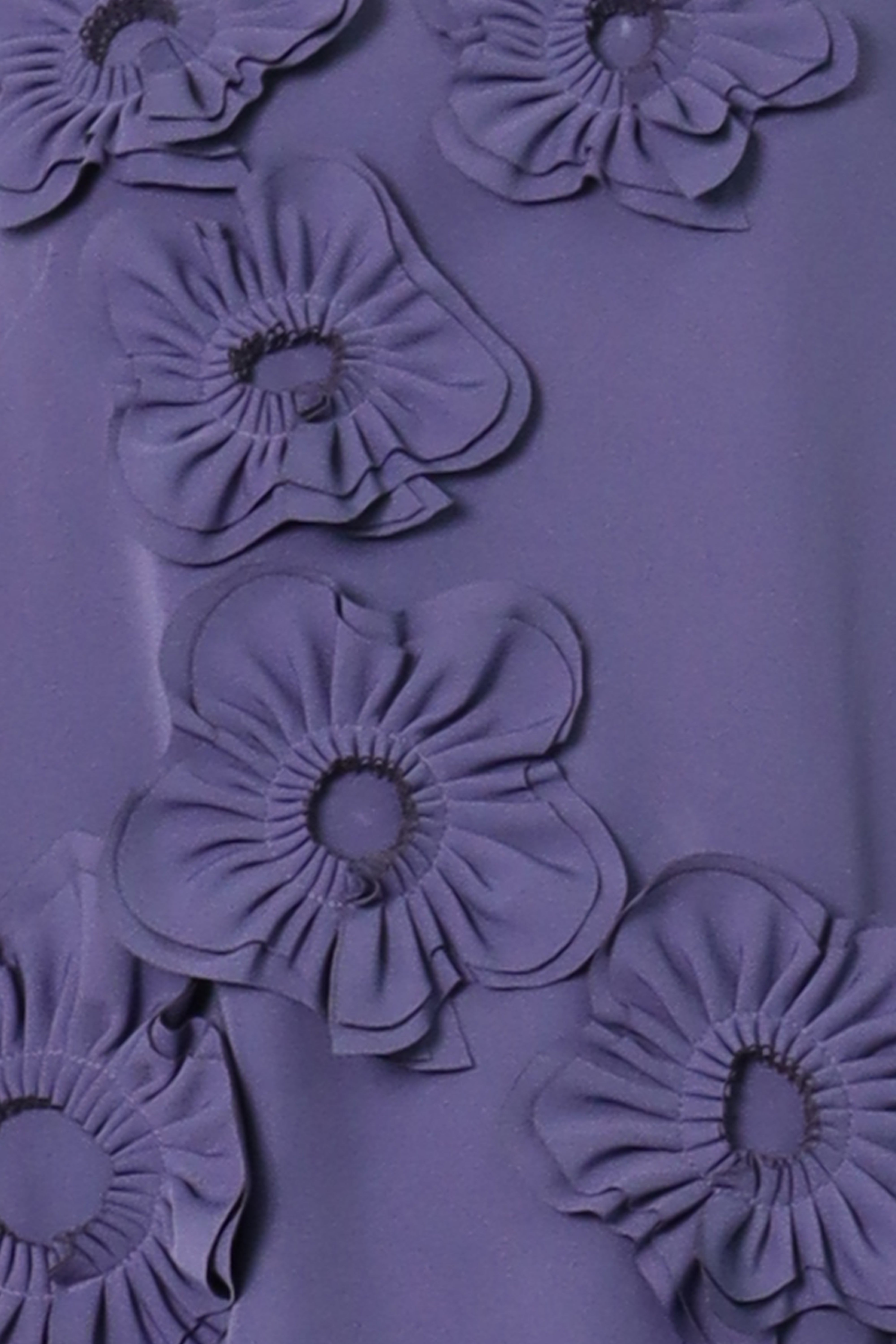 Stretch Crepe Column Cocktail with 3D Floral Appliques Cocktail Rene Ruiz Collection